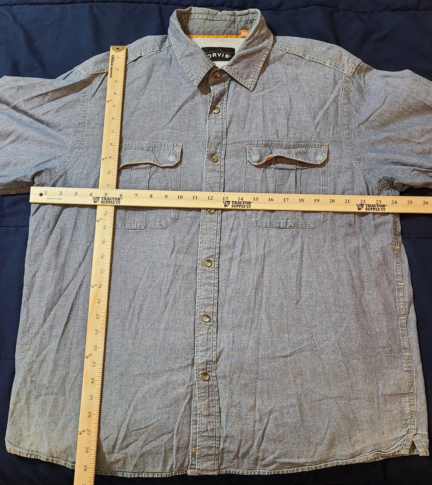 Orvis Orvis Mens Long Sleeve Shirt Size XL Denim Vent Fishing Size US XL / EU 56 / 4 - 3 Thumbnail