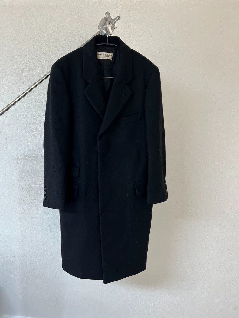 Comme des Garçons Black Wool Overcoat 2505-Nextarrow