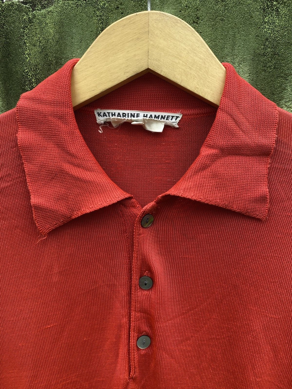 Katharine Hamnett London Katharine Hamnett London Red Buttoned Polo Minimalist Style Size US L / EU 52-54 / 3 - 2 Thumbnail