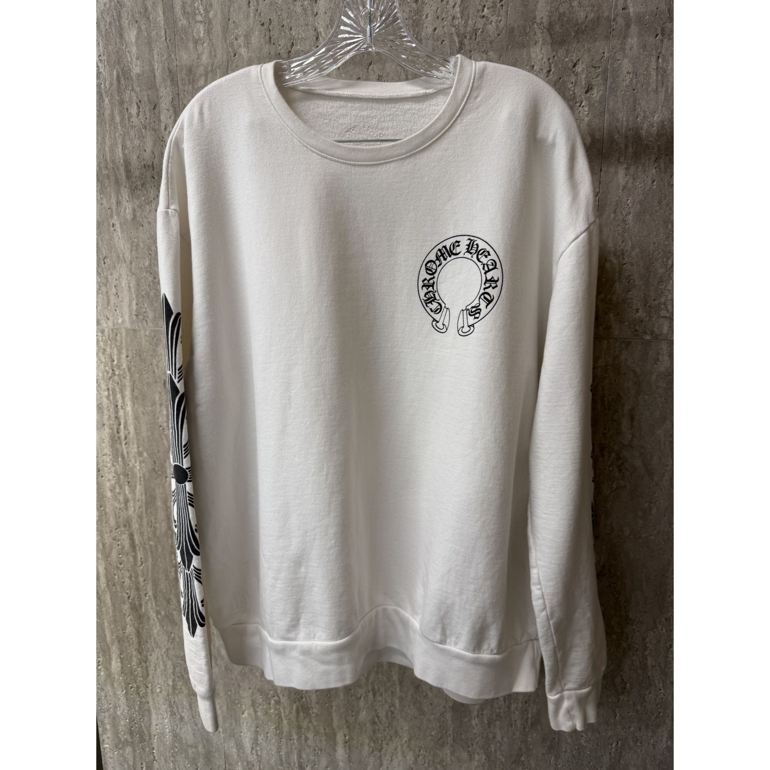 Chrome Hearts Chrome Hearts White Sweatshirt With Graphic Logo Print Large Size L / US 10 / IT 46 - 1 Thumbnail