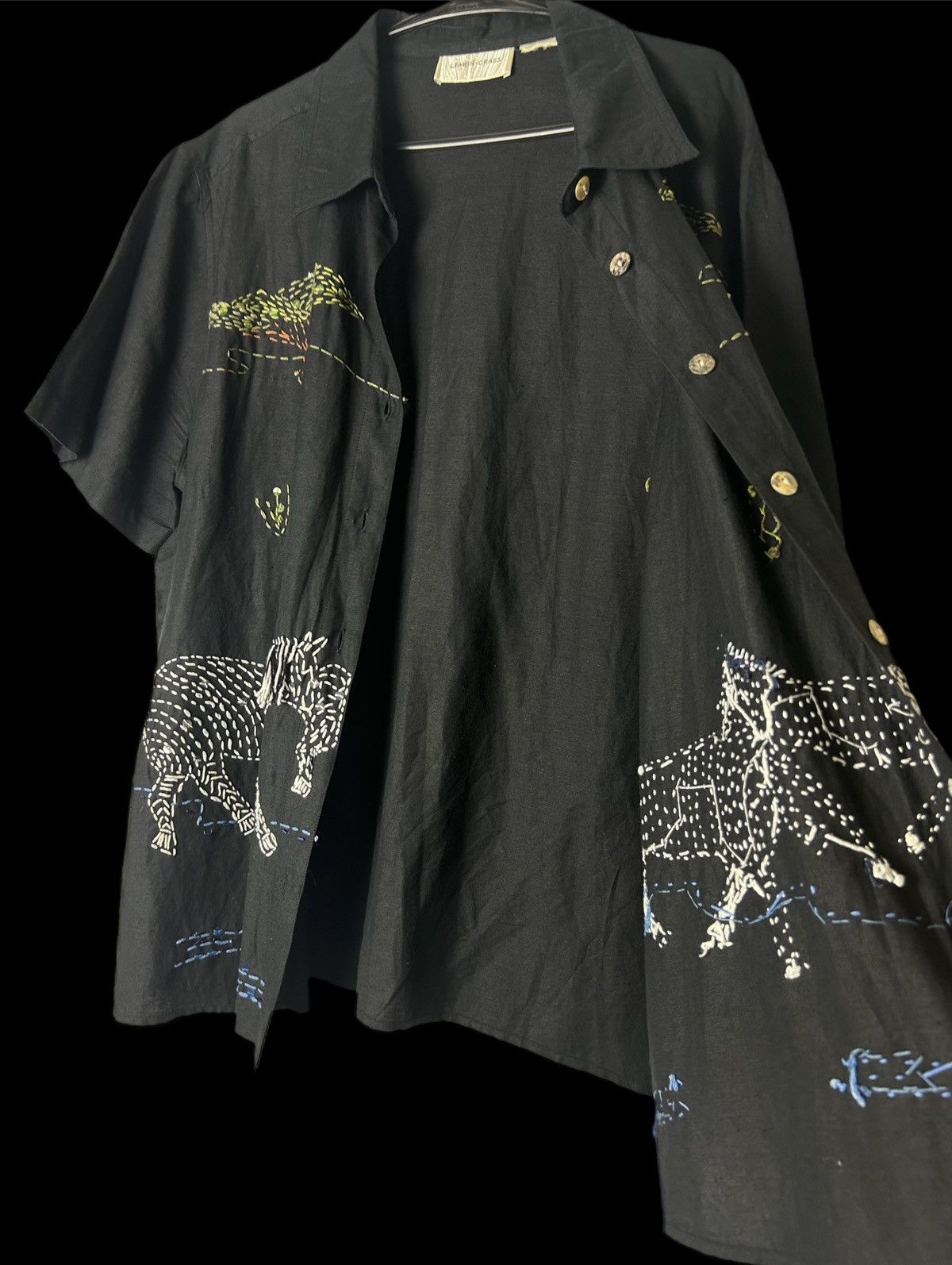 Japanese Brand Lemon Grass Hand Stitched Zebra Shirt Size US L / EU 52-54 / 3 - 5 Thumbnail