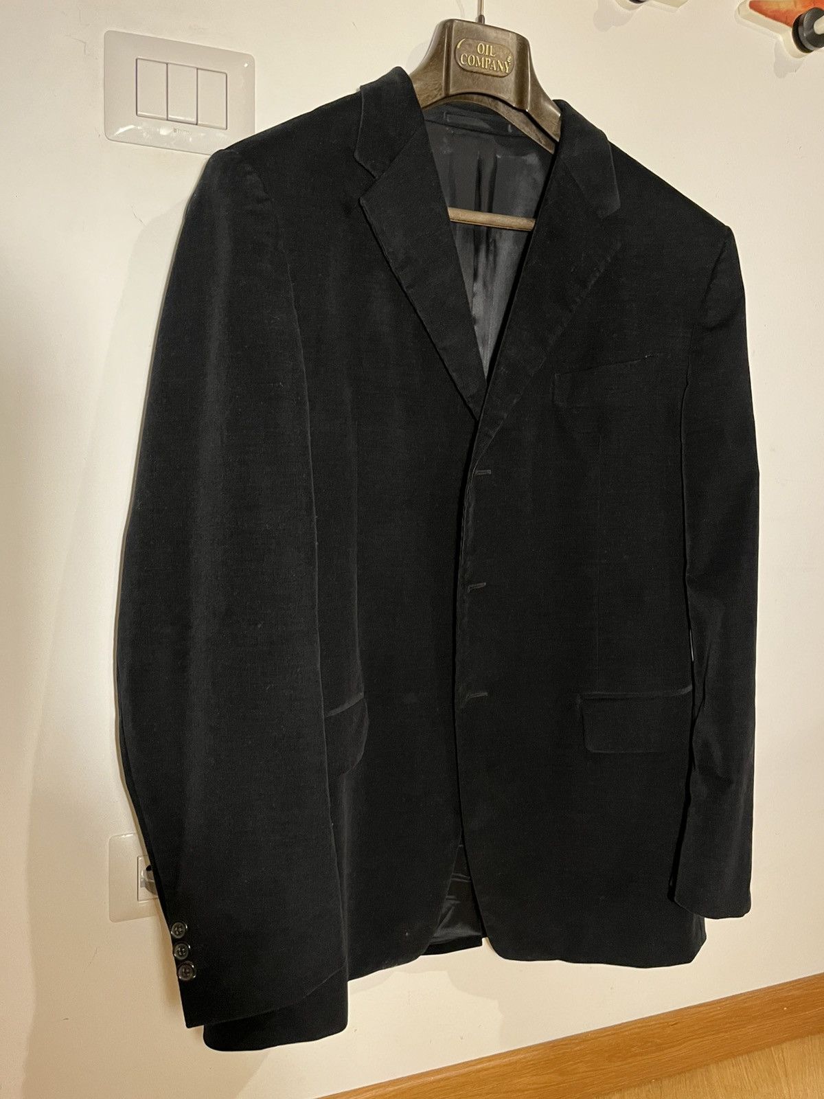 Prada 1990s Prada Black Corduroy 3-Button Blazer IT 50 Size 40L - 2 Thumbnail