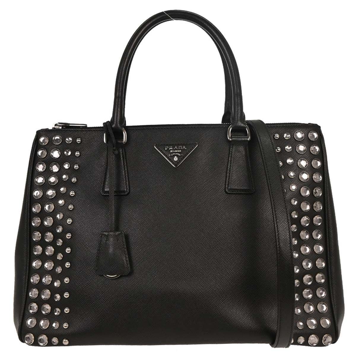 Prada Prada Grommet Galleria Double Zip Tote City Calfskin Size ONE SIZE - 1 Thumbnail