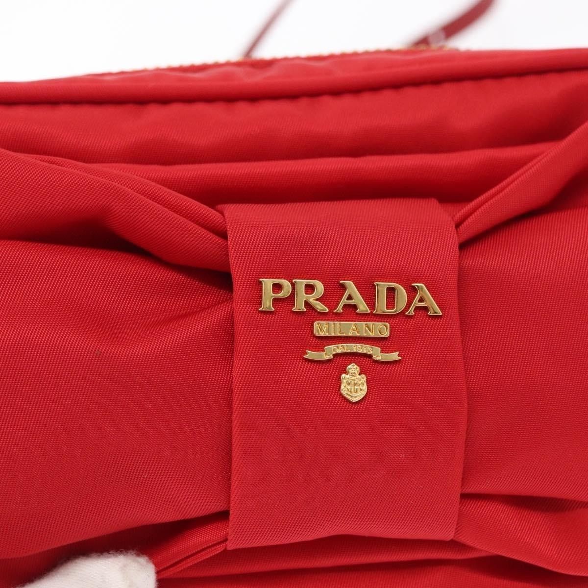 Prada Prada Nylon Shoulder Bag Red Size ONE SIZE - 3 Thumbnail
