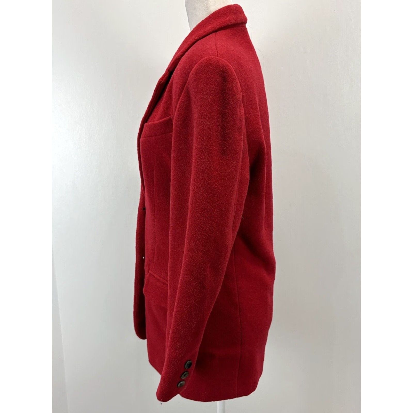 Gap VINTAGE Gap Women's Red Wool Blend Blazer Jacket Small 90s Size S / US 4 / IT 40 - 2 Thumbnail