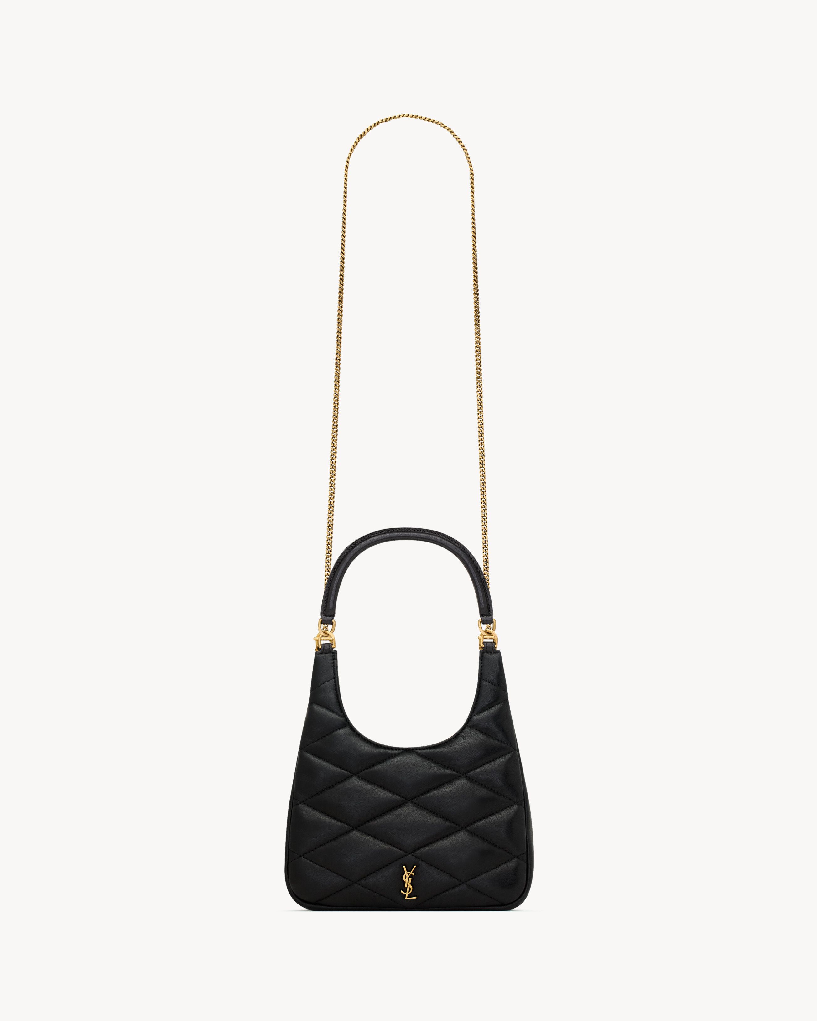 Saint Laurent Paris o1s1wg111125 Sade Hobo in Lambskin Bag in Black Size ONE SIZE - 1 Thumbnail