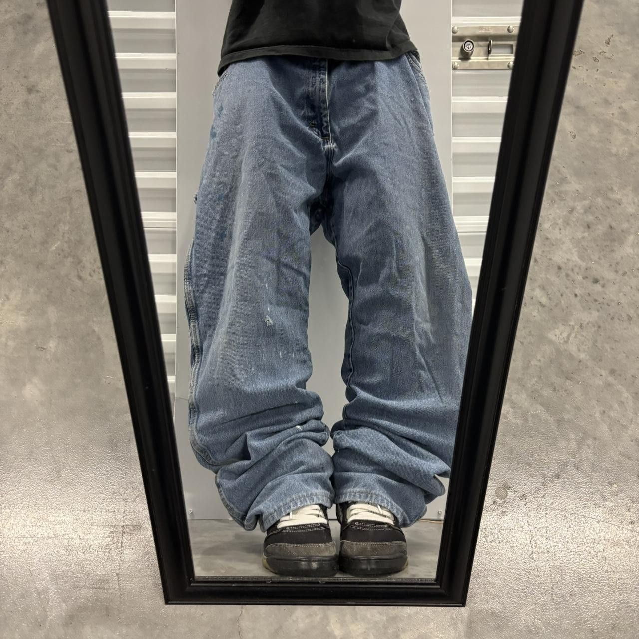 Japanese Brand × Vintage Crazy Vintage Y2K/2000s Baggy Faded Light Wash Skater Style Carpenter Denim Jeans! Size US 40 / EU 56 - 1 Thumbnail