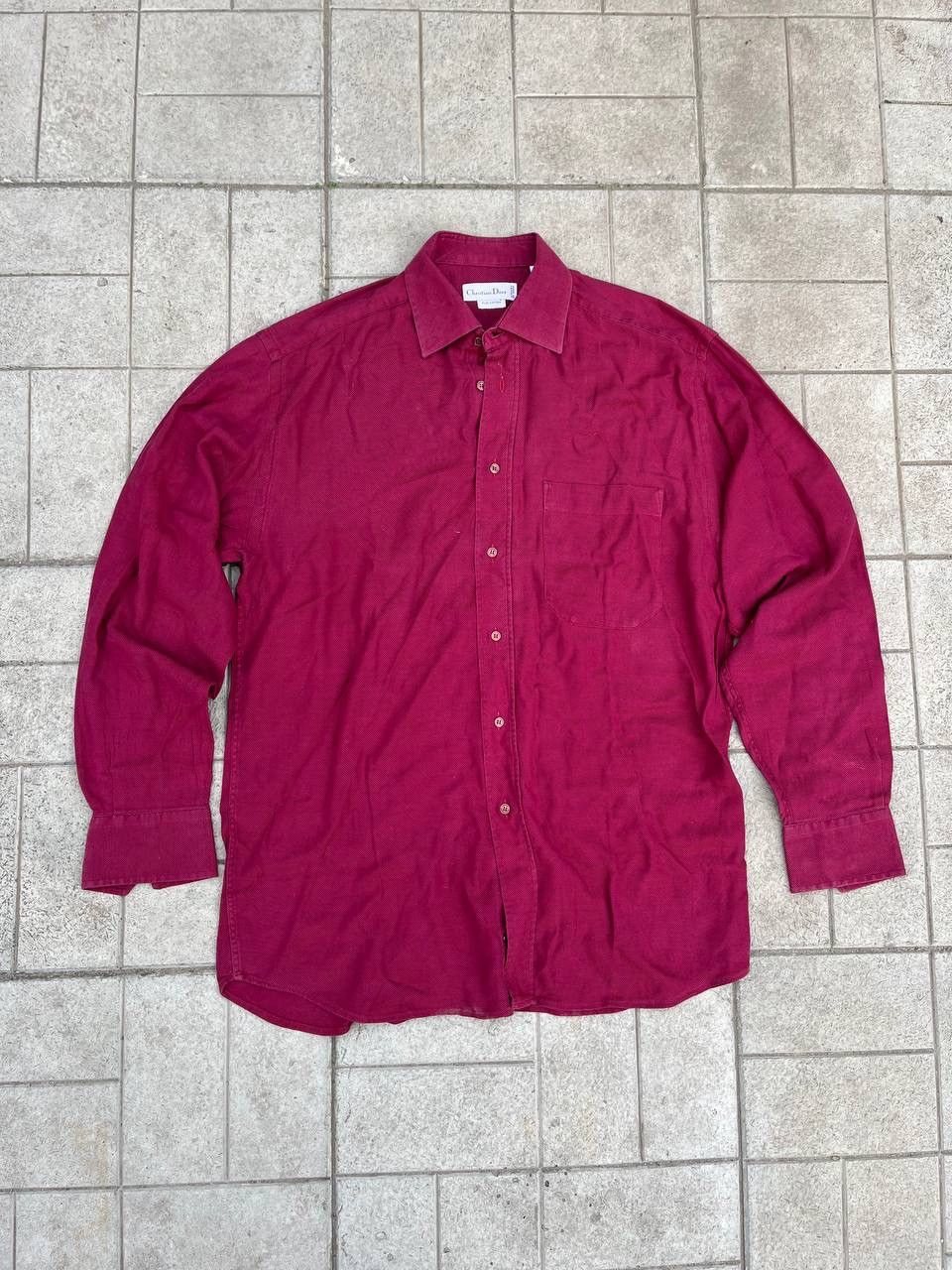 Vintage Christian Dior Cotton Shirt Red Archival Clothes