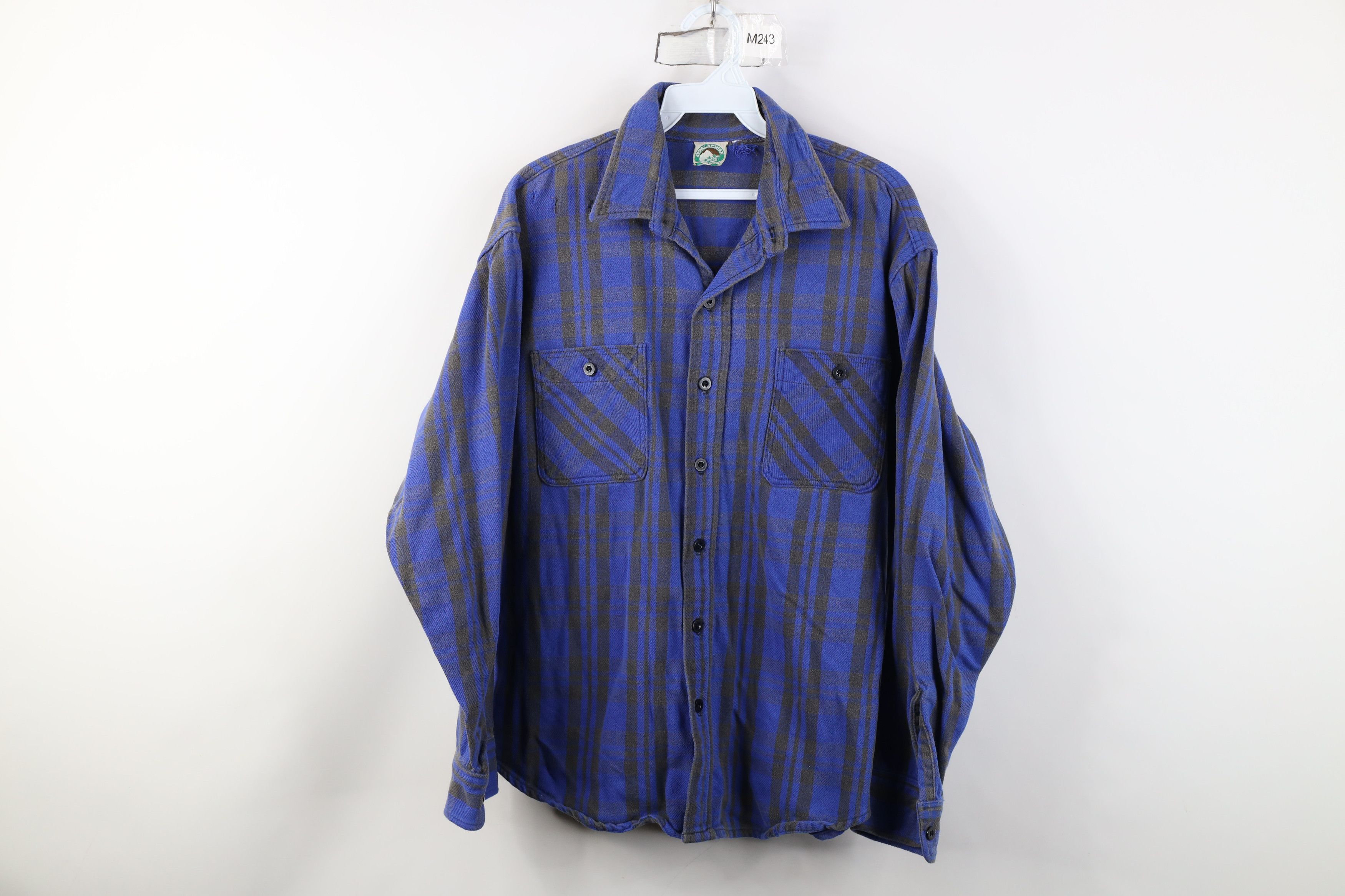 Vintage Vintage 90s Streetwear Heavy Flannel Button Shirt Plaid Size US M / EU 48-50 / 2 - 1 Thumbnail