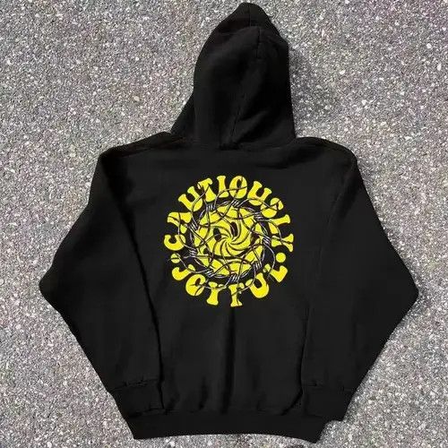 Other Hip Hop Retro Smiley Print Casual Loose L Hooded Sweatshirt Size US L / EU 52-54 / 3 - 3 Thumbnail