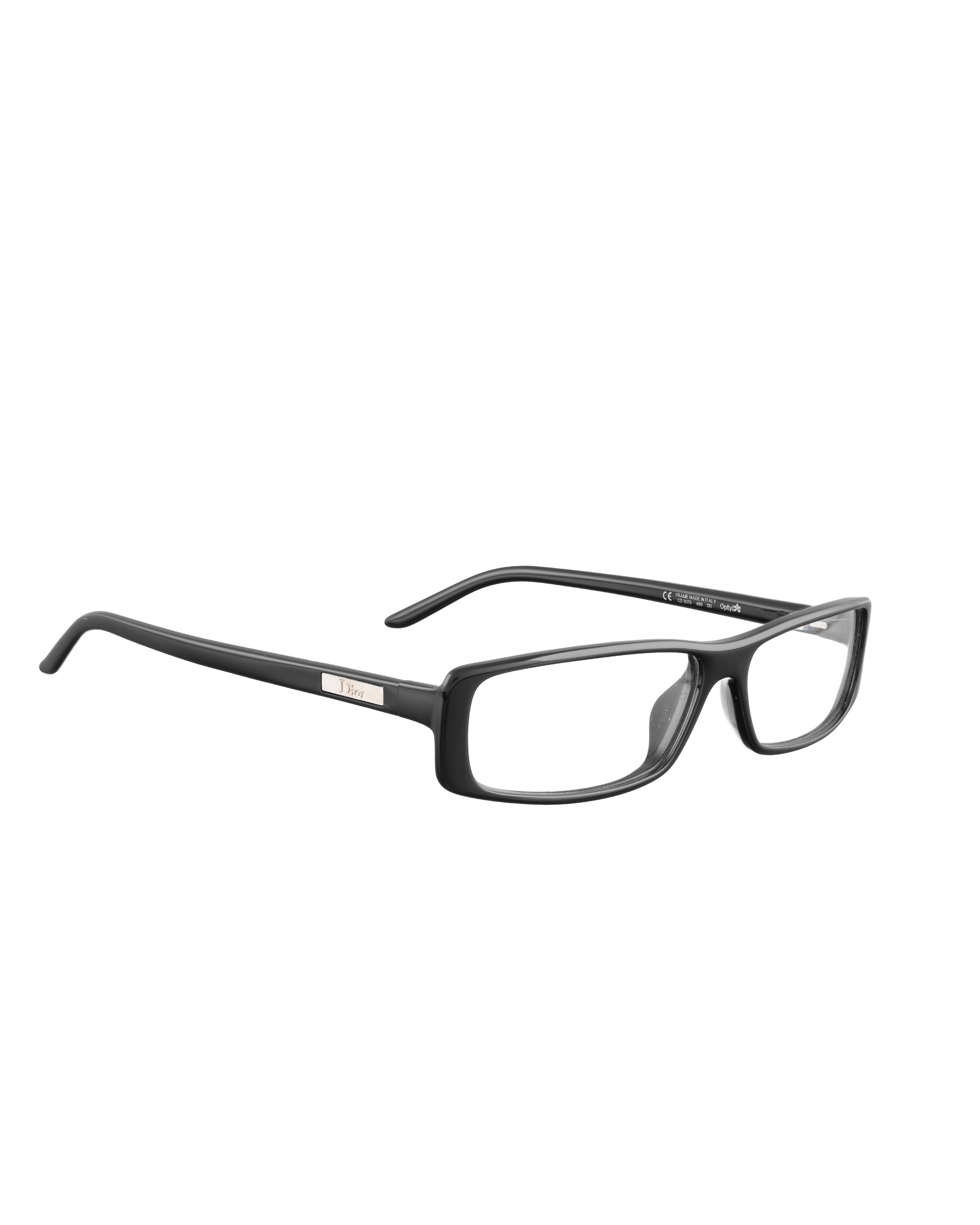 Dior Dior '00s Classic Rectangular Black Glasses with Mini Logo Size ONE SIZE - 1 Thumbnail