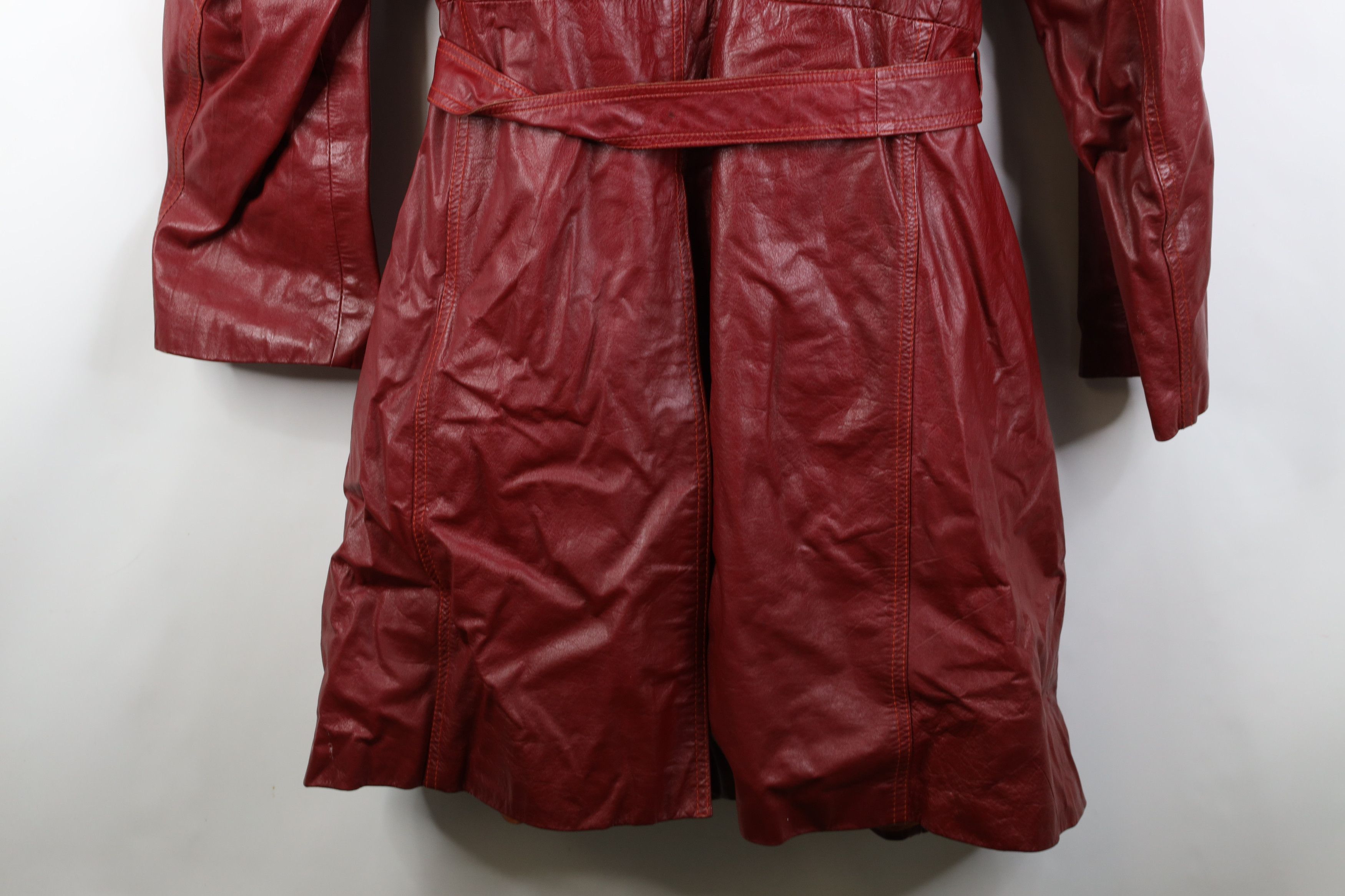 Vintage Vintage 70s Streetwear Lined Leather Trench Coat Jacket Size US XXL / EU 58 / 5 - 15 Thumbnail