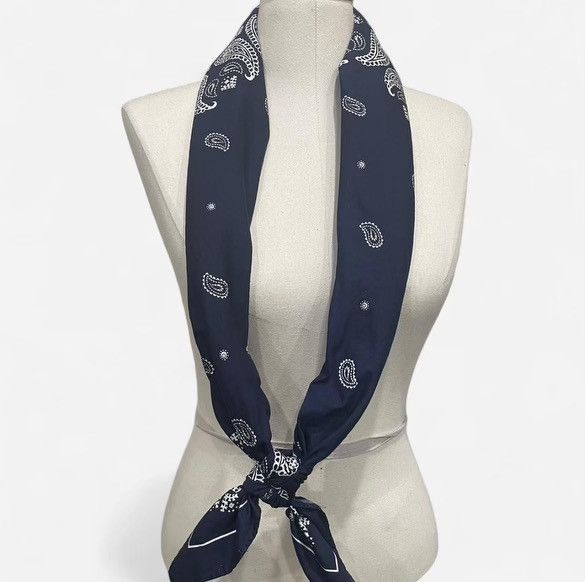 Other ~40 x 40 inch navy blue paisley scarf belt shemagh Size ONE SIZE - 3 Thumbnail