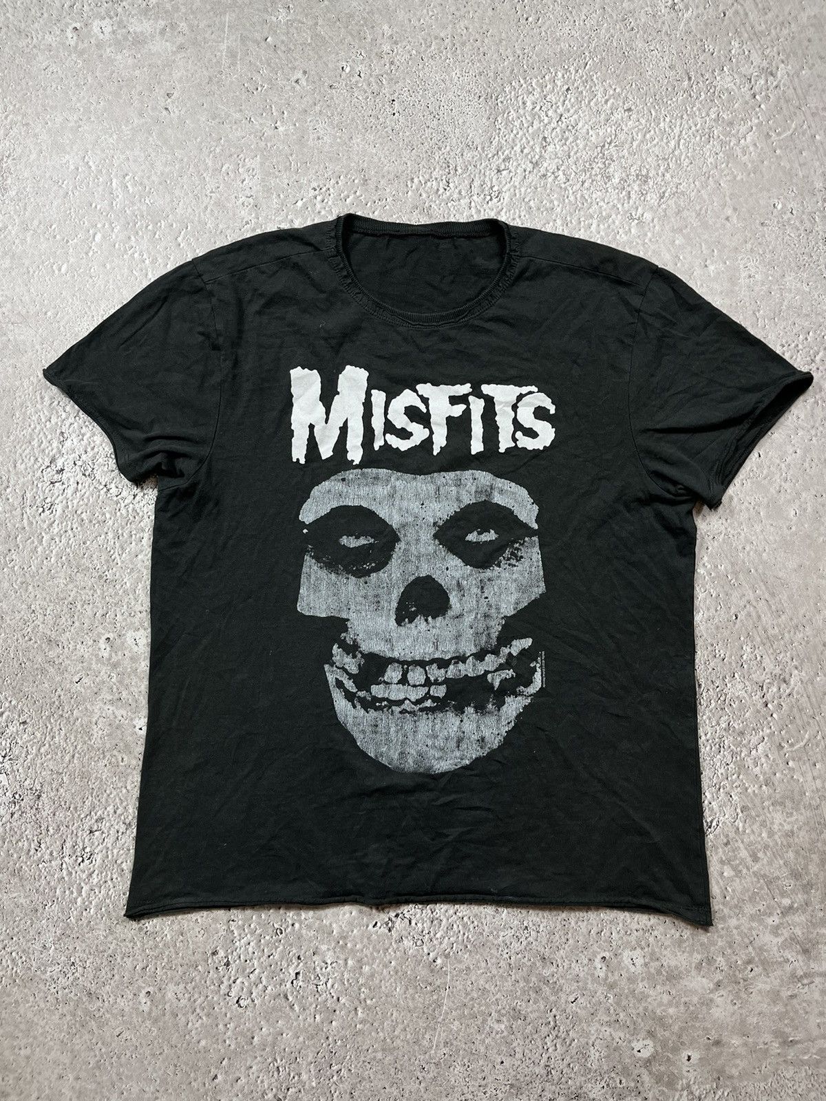 MISFITS Skull Pattern Band T-shirt, Men's XL size cotton black type Vintage Second Hand