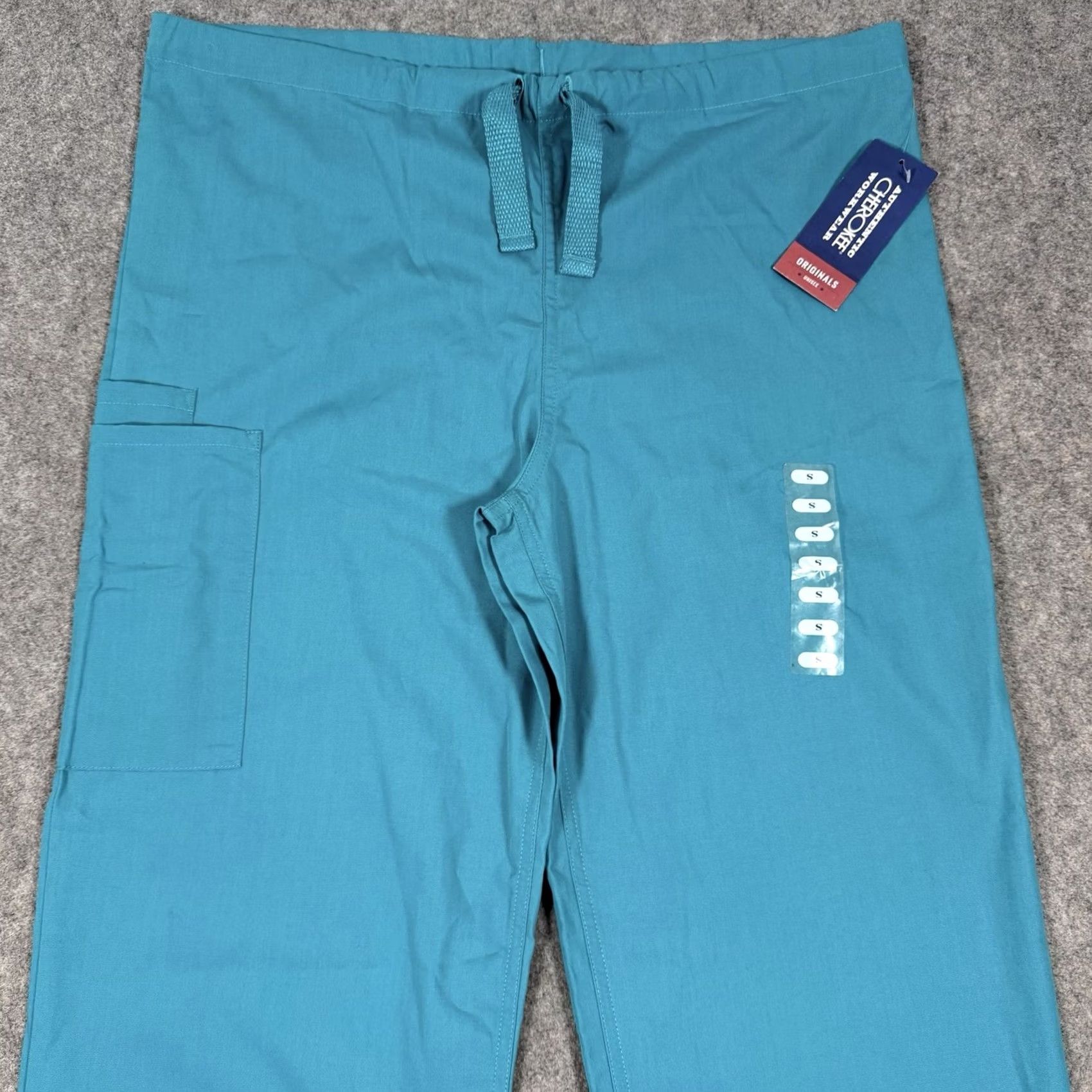Cherokee Cherokee WorkWear Cargo Scrub Pants Unisex Small Sz Teal Blue Size US 29 - 3 Thumbnail