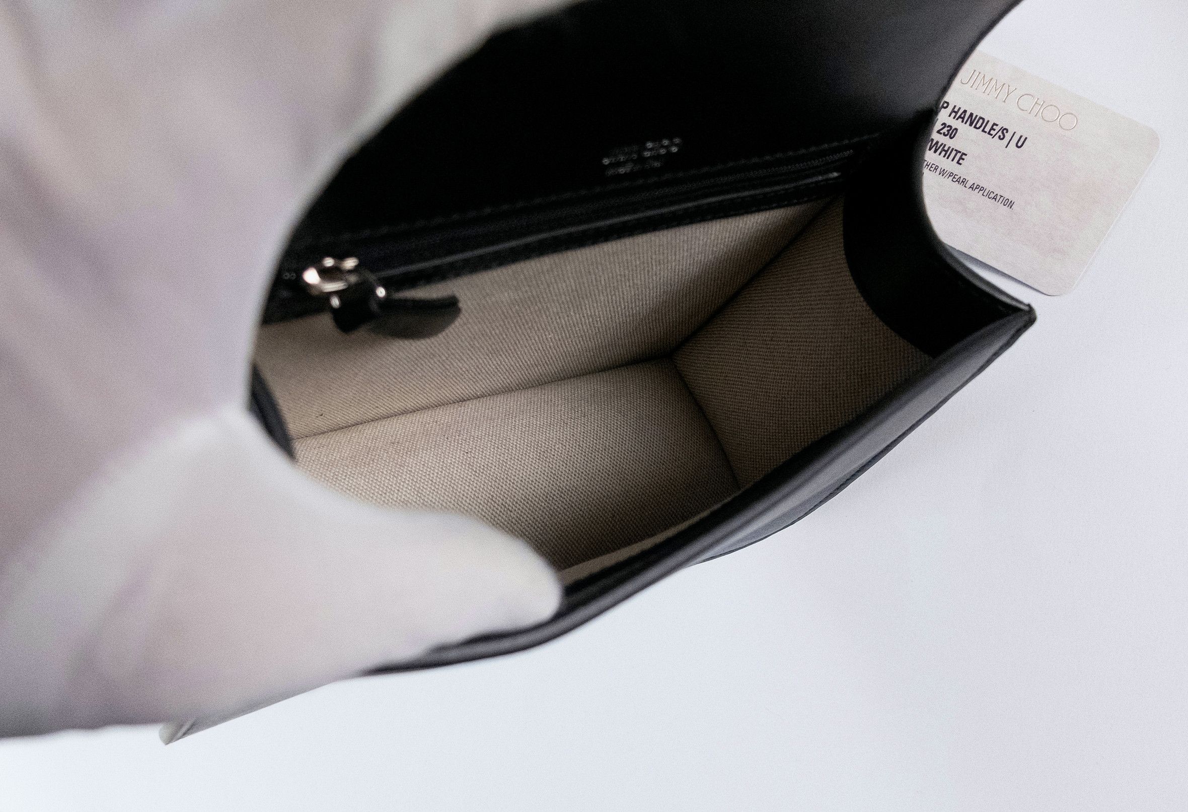 Jimmy Choo JIMMY CHOO JC Top Handle small black leather bag w pearls Size ONE SIZE - 12 Thumbnail
