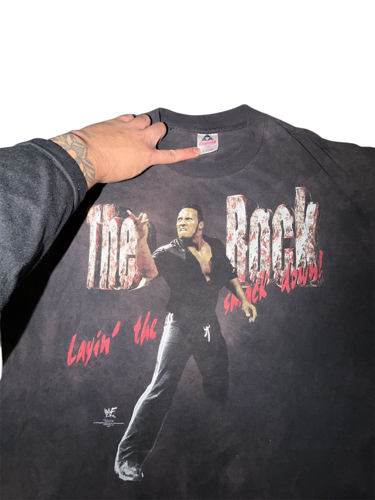 WWF WWF Vintage 1990s ‘The Rock’ T-shirt Size US XL / EU 56 / 4 - 3 Thumbnail
