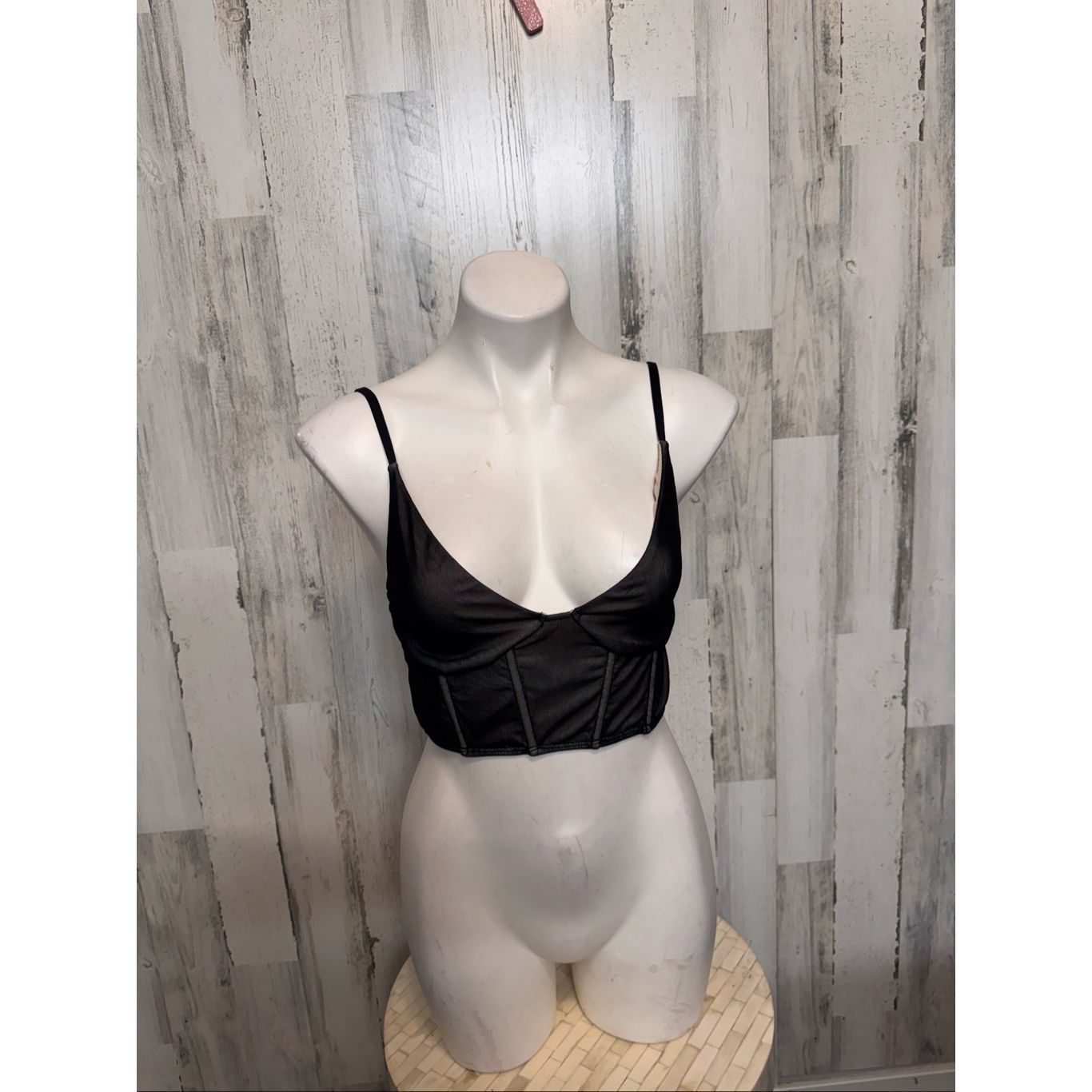 Forever 21 Forever 21 Black Mesh Corset Crop Top Women’s Medium Size M / US 6-8 / IT 42-44 - 4 Thumbnail
