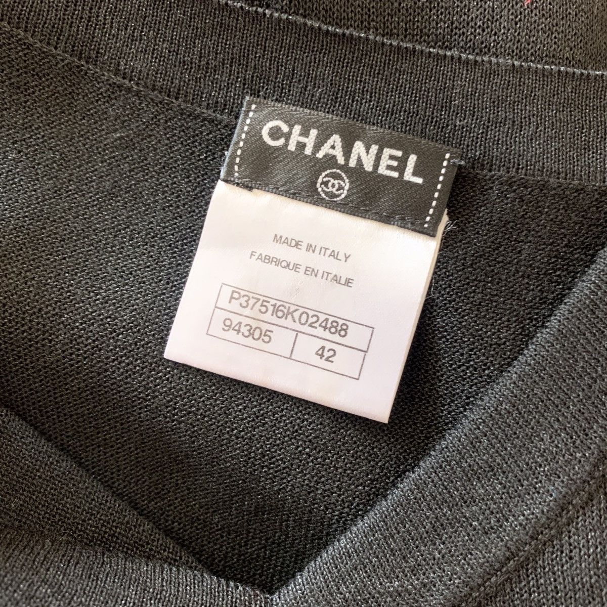 Chanel Chanel sheer logo black knit dress Size M / US 6-8 / IT 42-44 - 6 Thumbnail