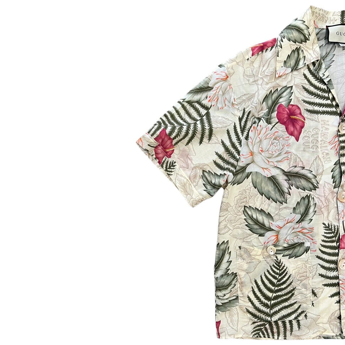 Gucci GUCCI 2020SS Cotton Hawaiian Print S/S Bowling Shirt Size US S / EU 44-46 / 1 - 2 Thumbnail