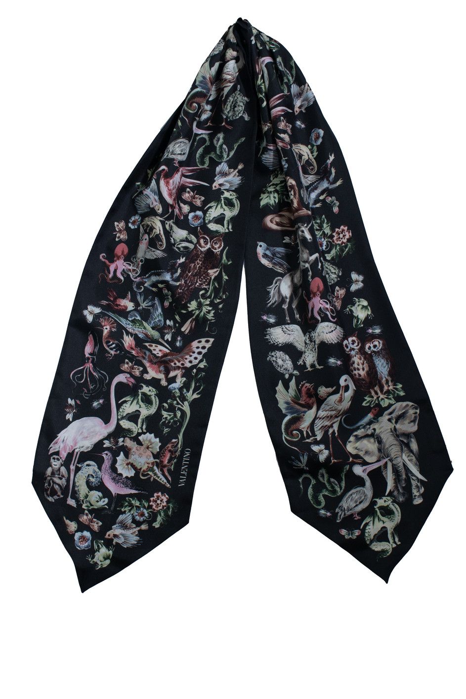 Valentino Valentino, black safari printed silk scarf Size ONE SIZE - 1 Thumbnail
