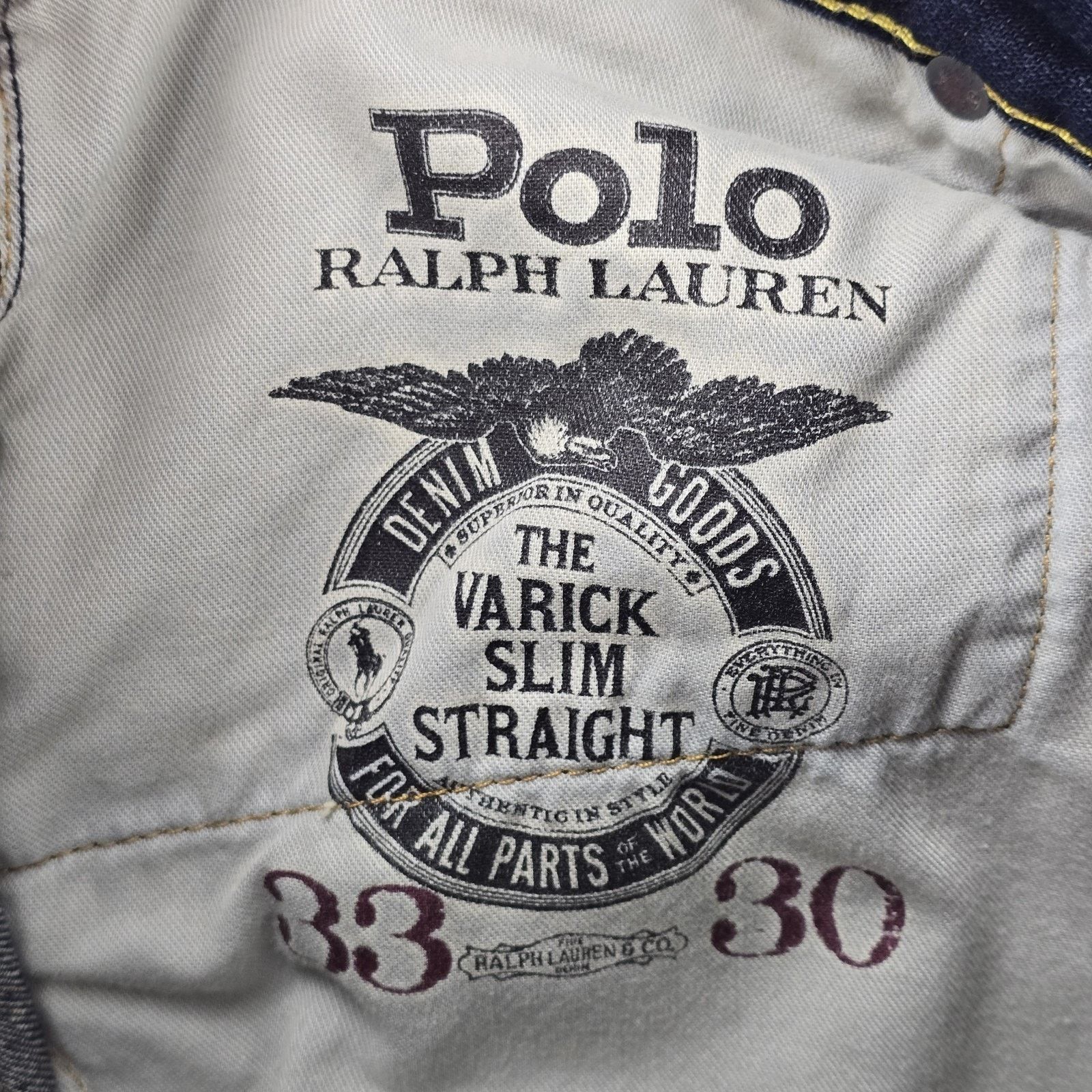 Polo Ralph Lauren Polo Ralph Lauren Jeans 33x30 Fit 34x29 Varick Slim Straight Size US 33 - 5 Thumbnail