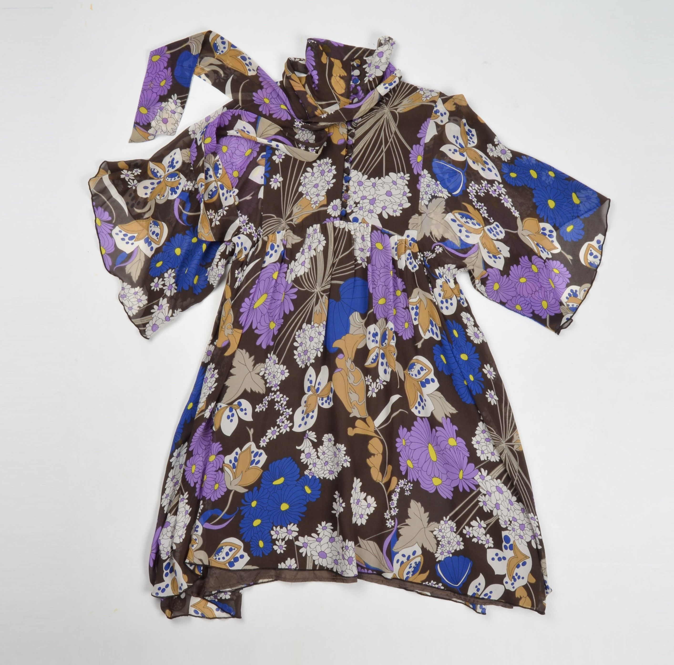 Other NoLita North Little Italy Y2K Fairy Floral Silk Flared Dress Size M / US 6-8 / IT 42-44 - 4 Thumbnail