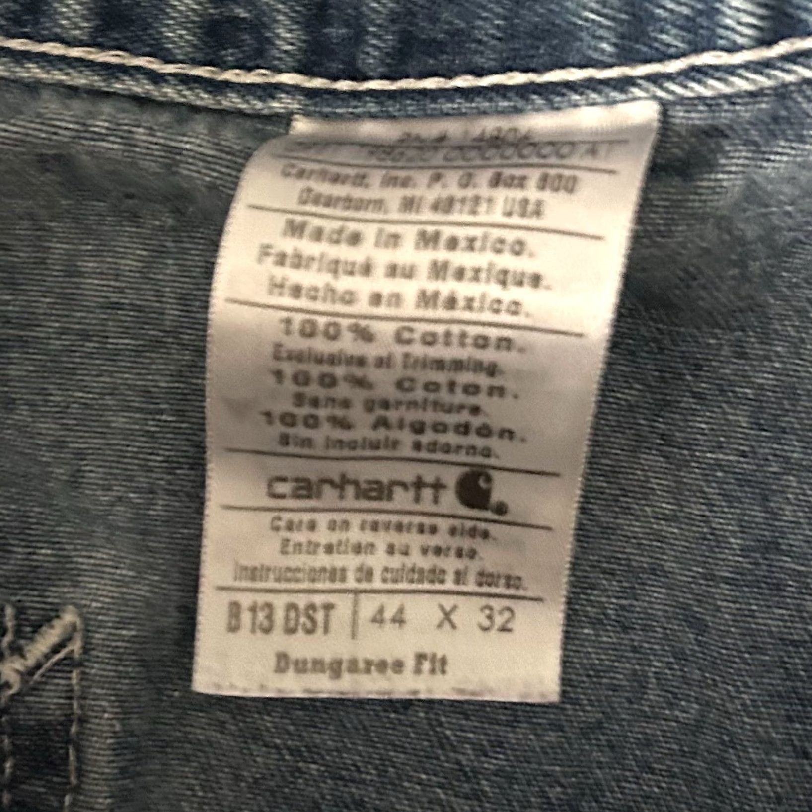 Carhartt Carhartt Jeans 44 x 32 Dungaree Carpenter Regular 100% Cotton Blue Wash Denim Mens Size US 44 / EU 60 - 3 Thumbnail