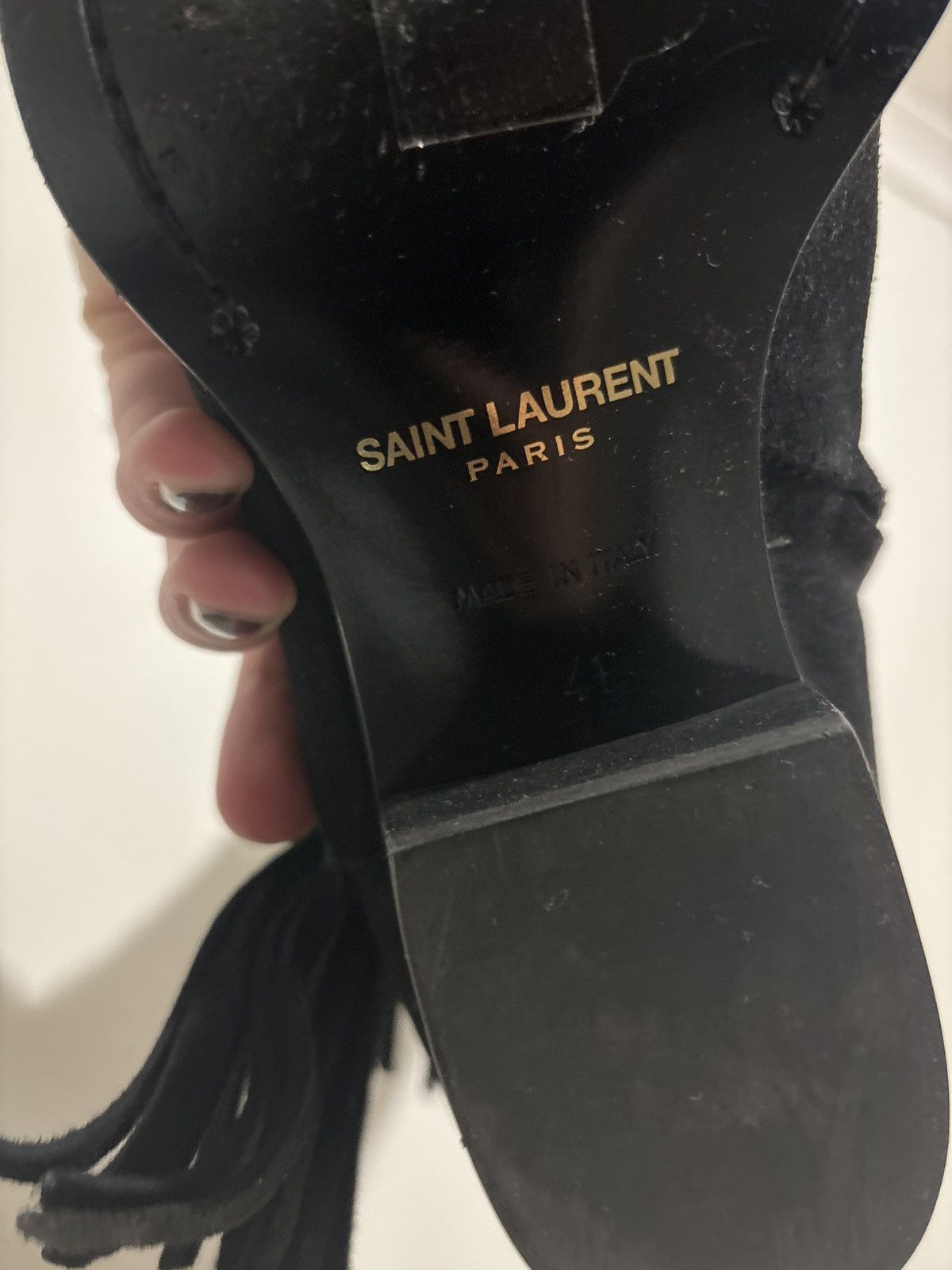 Saint Laurent Paris Saint Laurent Black Fringed Lukas Boots Size US 8 / EU 41 - 16 Thumbnail