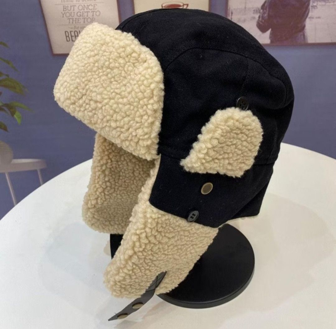 PPFM 💥Thicked winter canvas black pilot hat Size ONE SIZE - 1 Preview