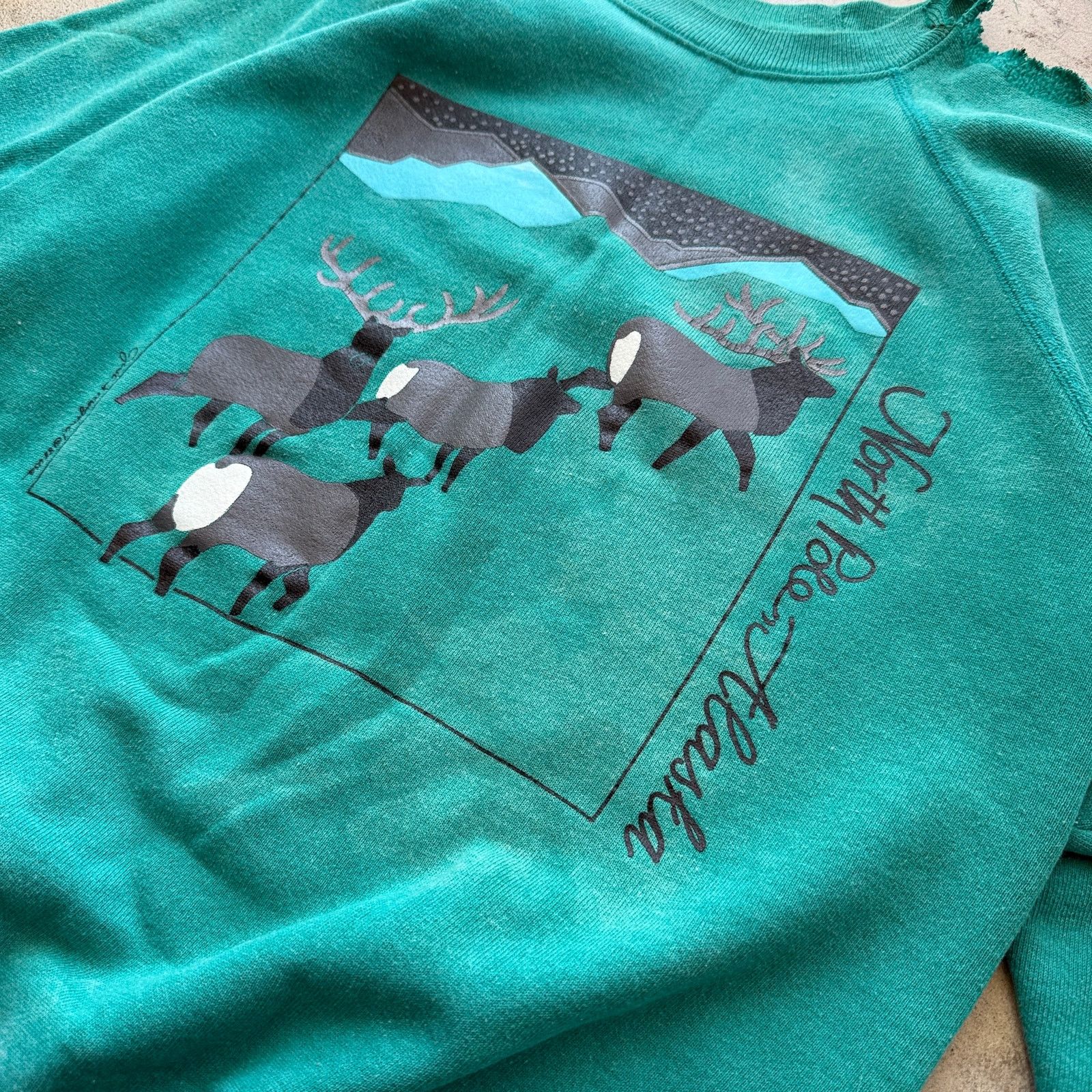 Other 90s thrashed sun faded North Pole Alaska Caribou Sweatshirt Size M / US 6-8 / IT 42-44 - 4 Thumbnail