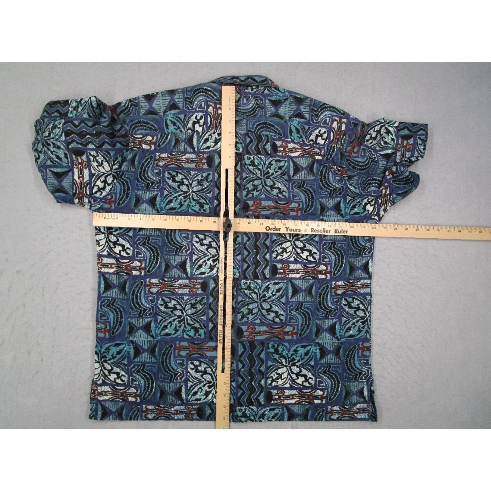 Vintage Kahala Avi Collection Men's Large Blue Short Sleeve Button-Up Hawaiian Shirt Abstract Geometric Tropical Size US L / EU 52-54 / 3 - 5 Thumbnail
