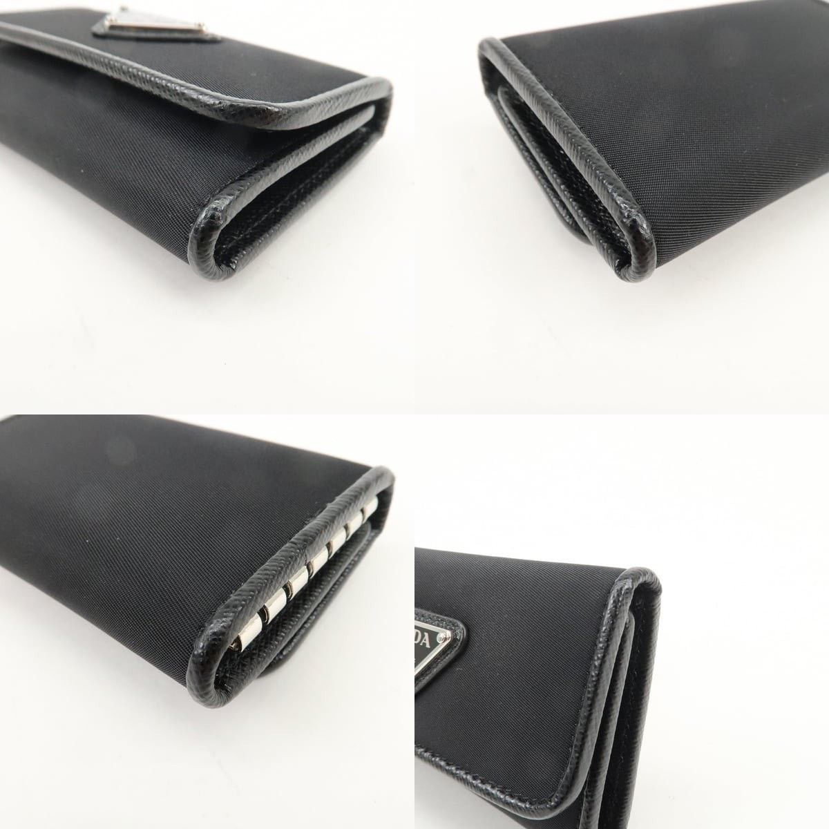 Prada Prada Triangle Logo Nylon Key Holder Black Size ONE SIZE - 4 Thumbnail