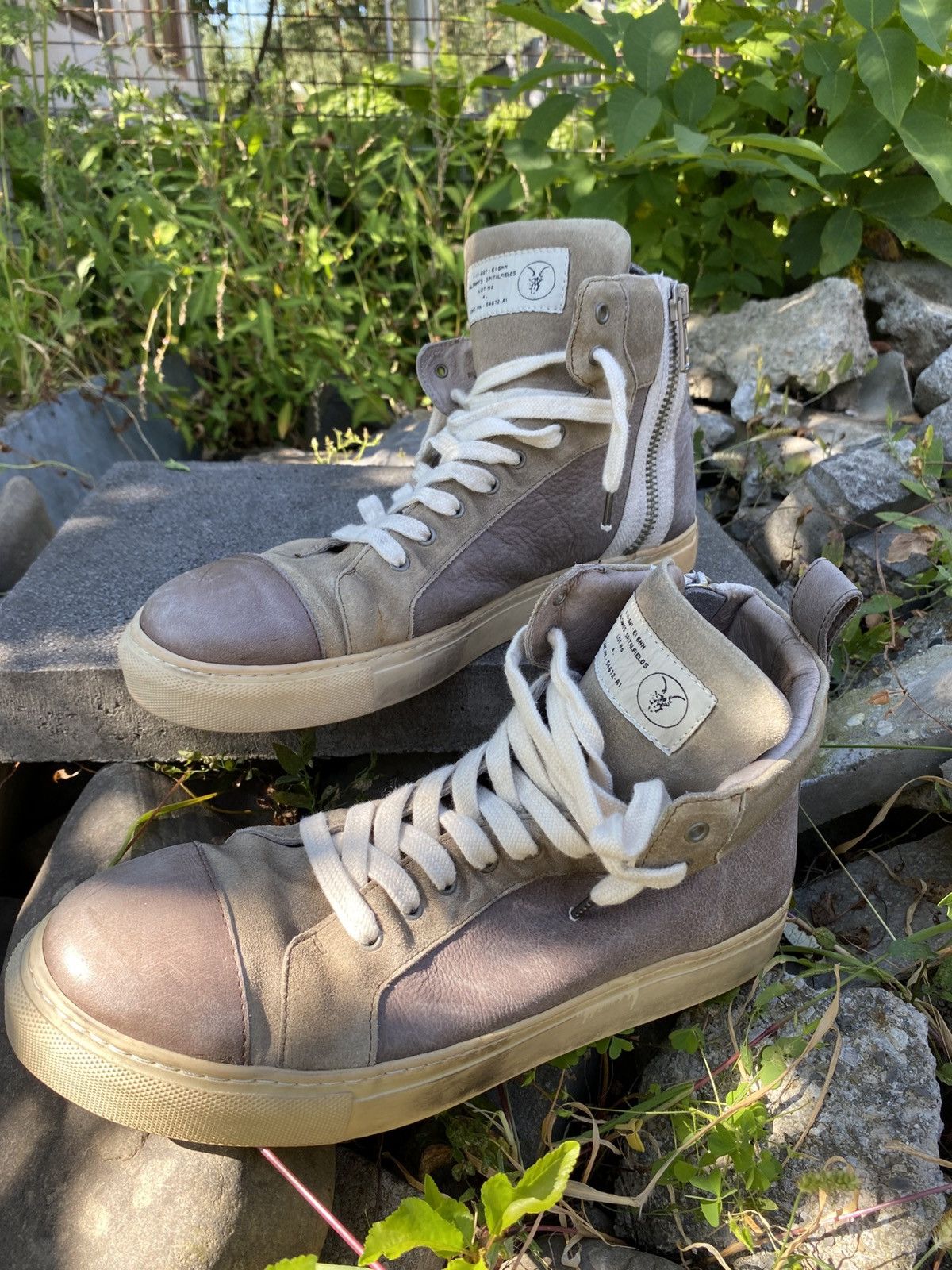 Allsaints All saints Hi-Top Leather shoes Rick Owens Balenciaga Style Size US 11 / EU 44 - 4 Thumbnail