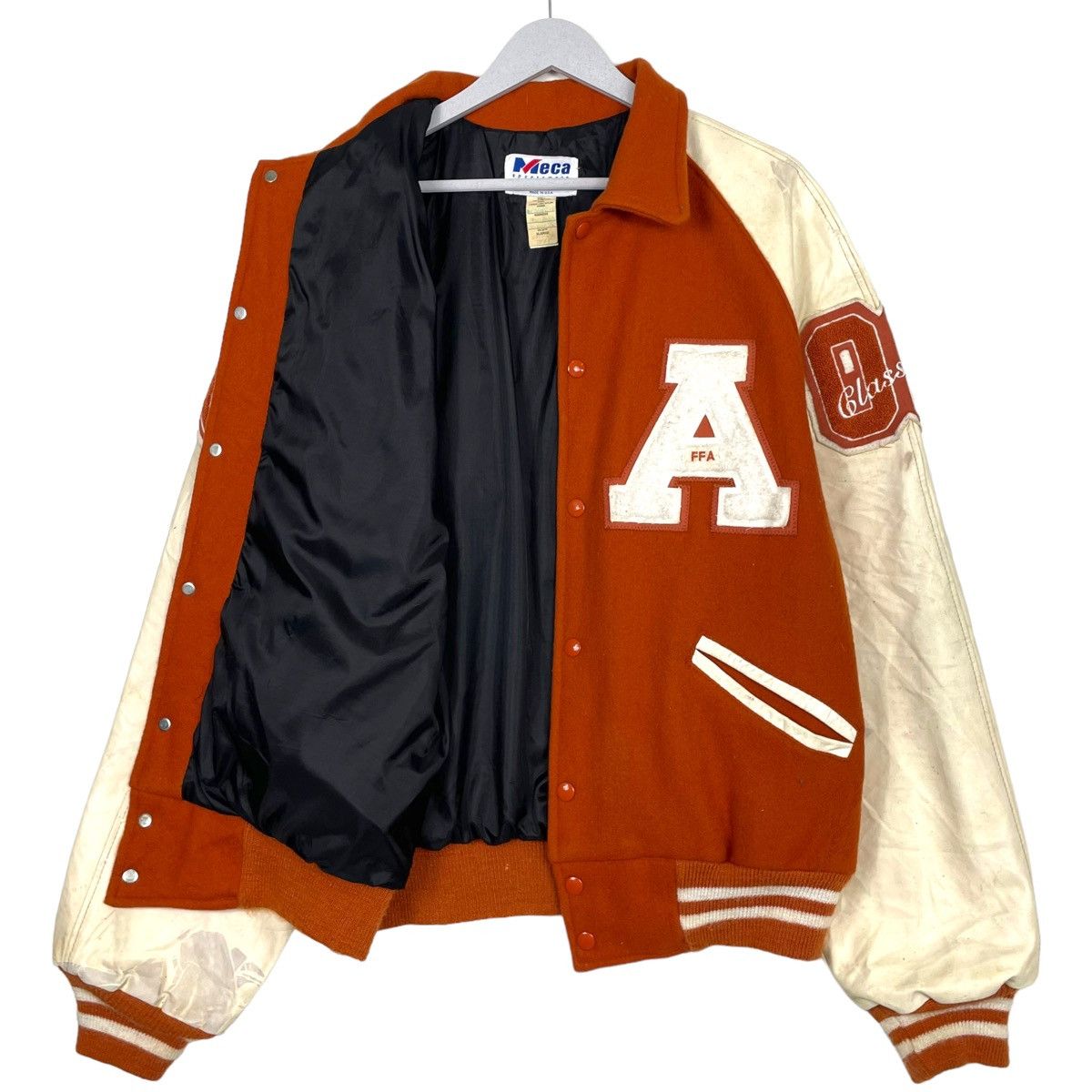 Vintage 💥90s FFA VARSITY BUTTON BOMBER JACKET Size US XL / EU 56 / 4 - 8 Thumbnail
