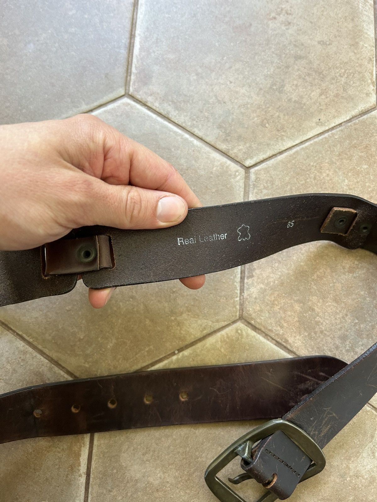 Japanese Brand VINTAGE LEATHER BELT AVANT-GARDE Size ONE SIZE - 6 Thumbnail