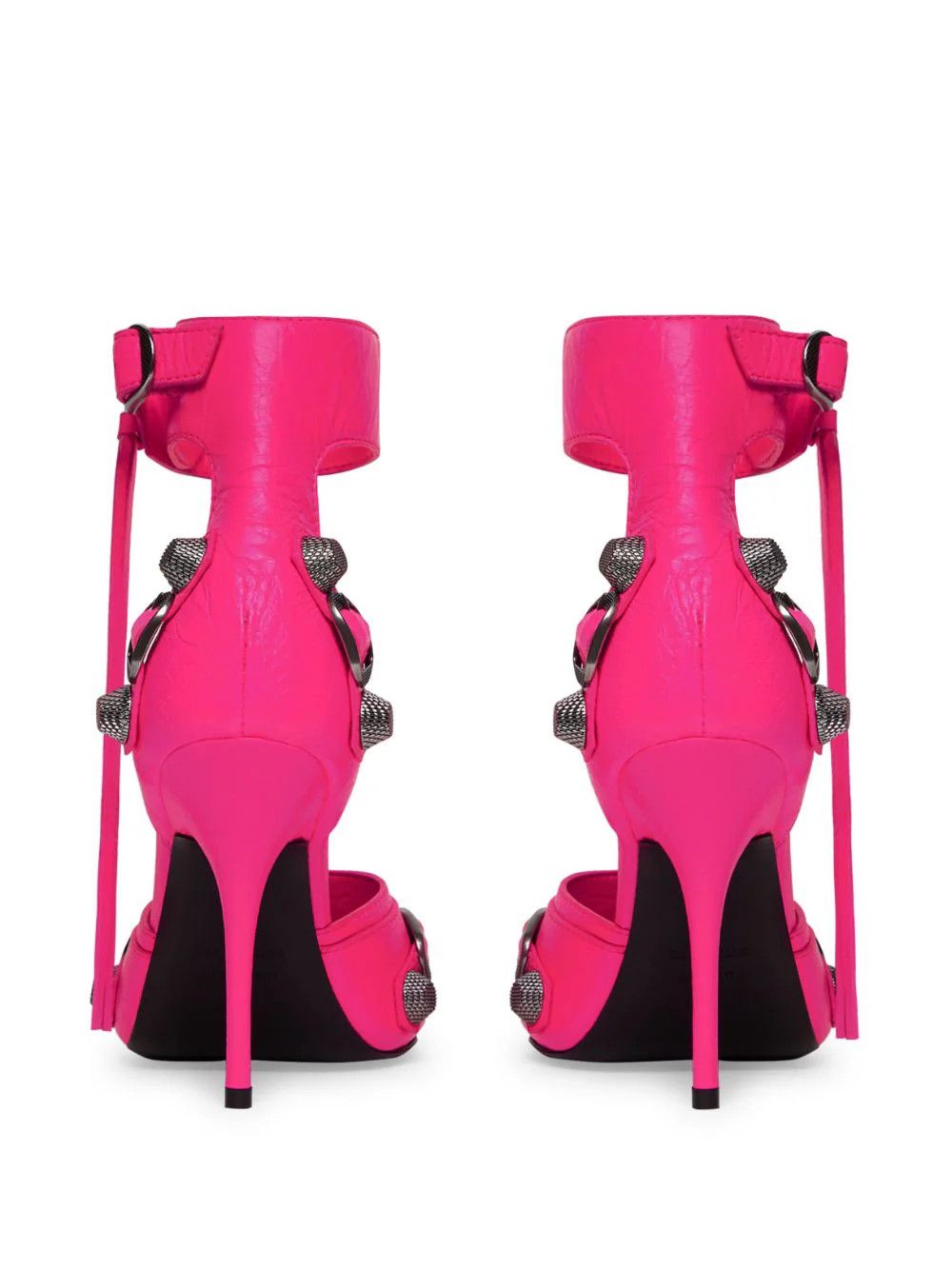 Balenciaga o1la1rc1a1024 Cagole 110mm Sandals in Fluo Pink Size US 10 / IT 40 - 7 Thumbnail