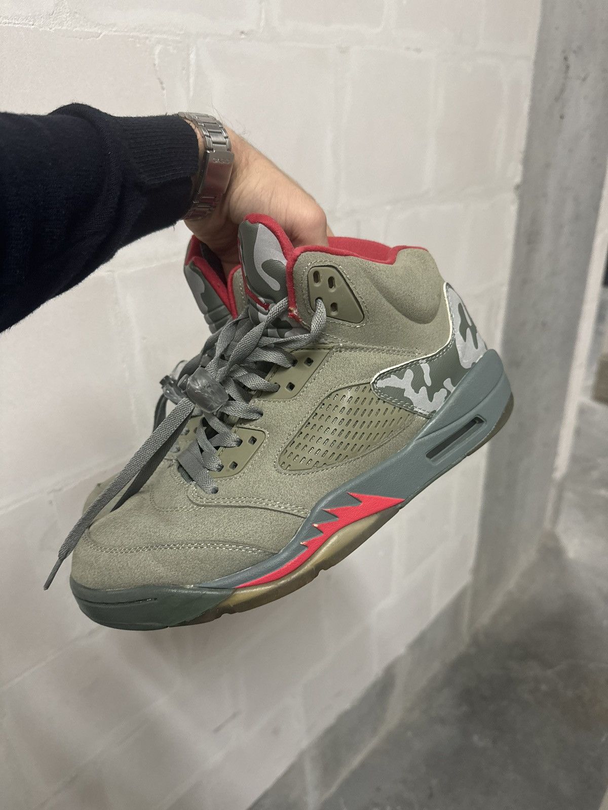 Jordan Brand Nike Jordan 5 Retro P51 Camo vintage sneakers Size US 10 / EU 43 - 4 Thumbnail