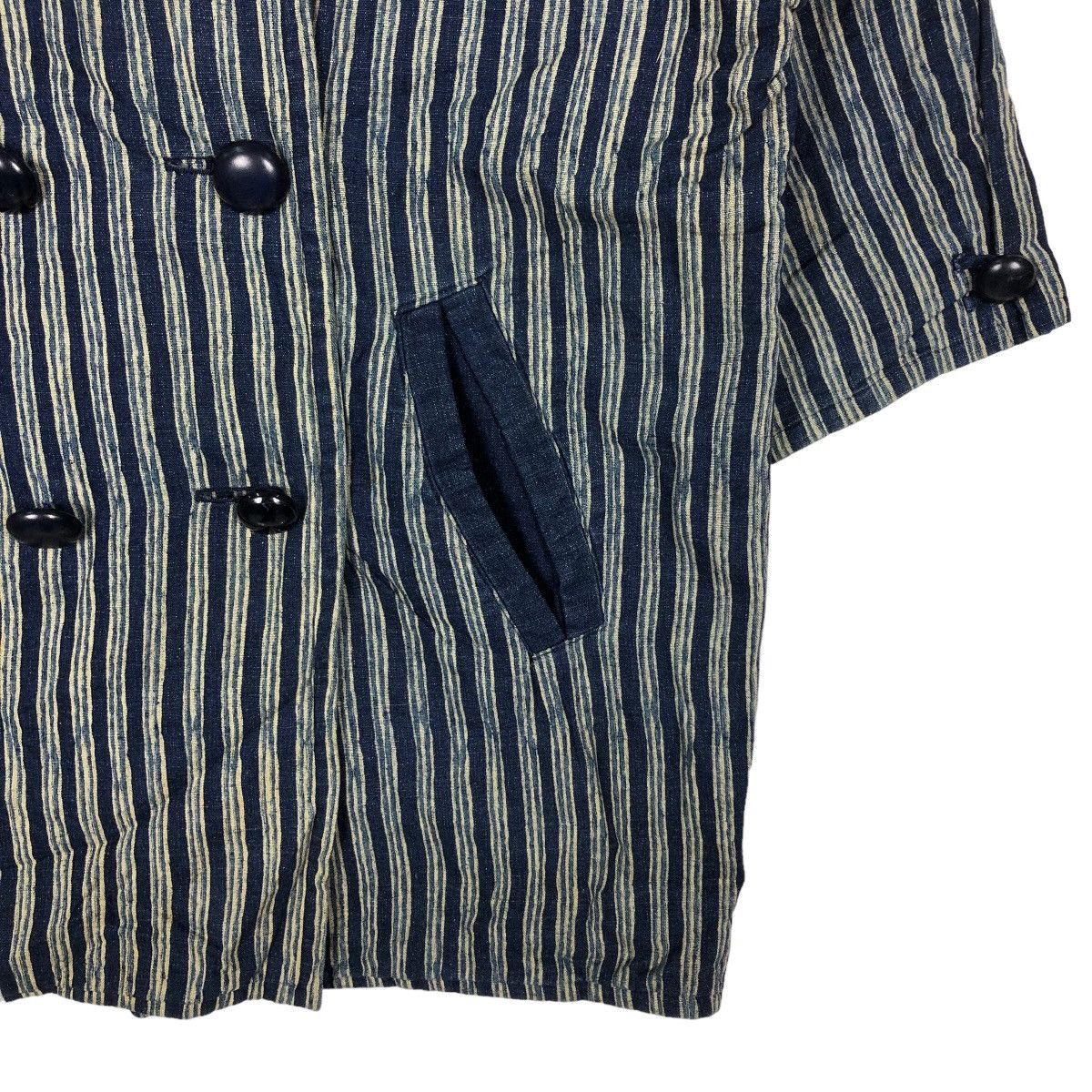 Blue Blue Japan 🔥Asymmetrical Button Hikory Chore Jacket Sasakura Gensho Size US L / EU 52-54 / 3 - 5 Thumbnail