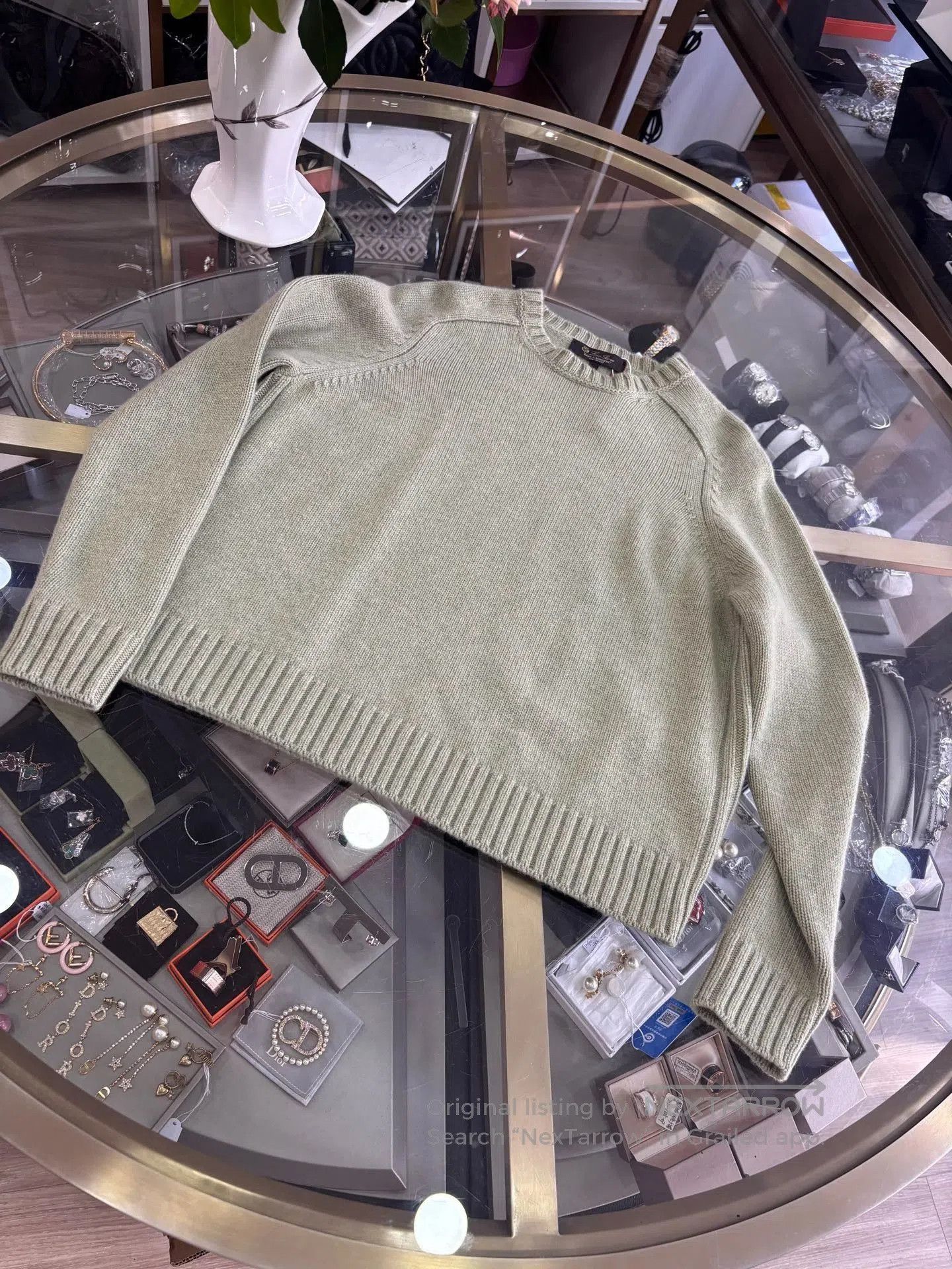 Loro Piana Loro Piana Women's Light Green Saddle Shoulder Sweater. Size XS / US 0-2 / IT 36-38 - 6 Thumbnail