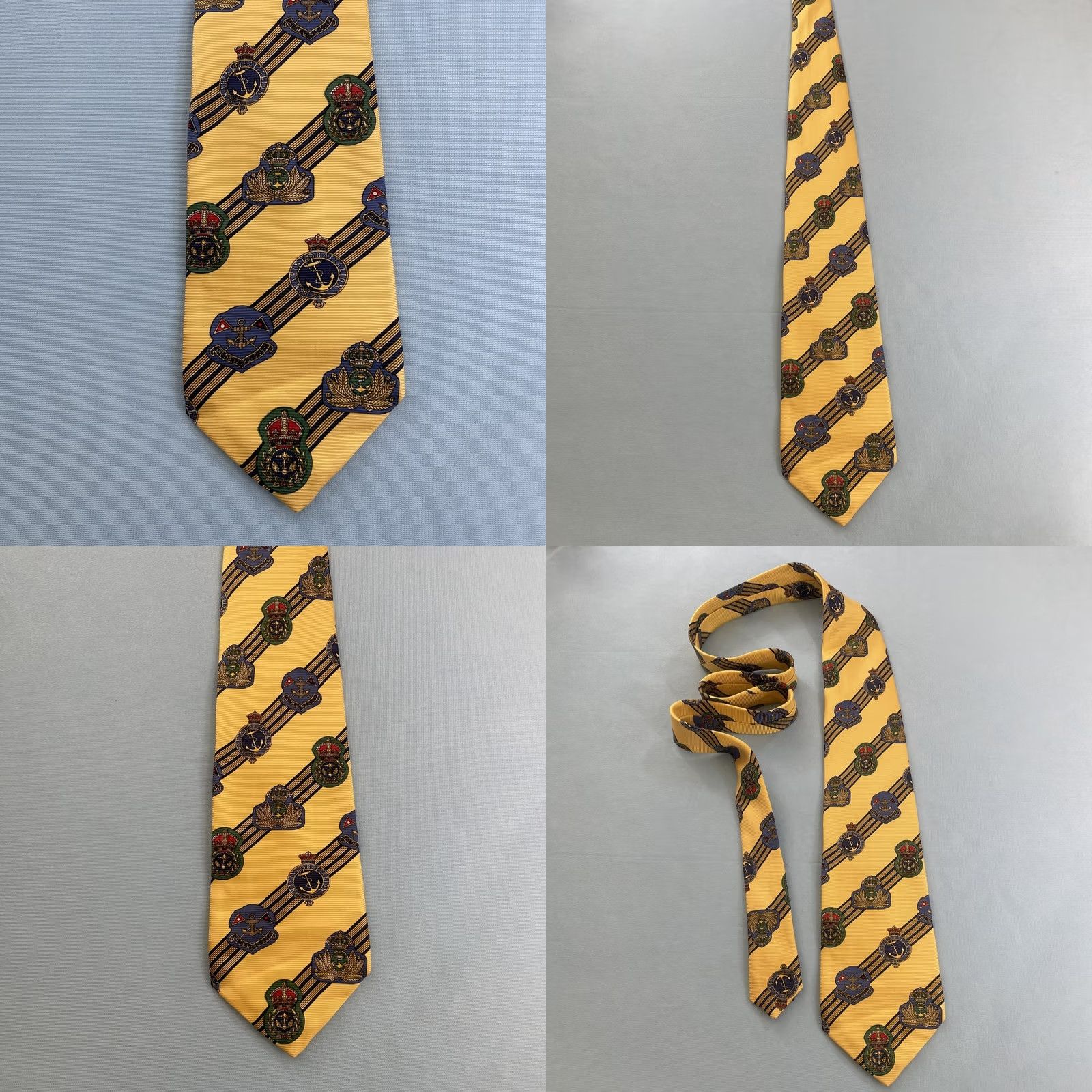 Faconnable VINTAGE Façonnable Silk Tie Yacht Nautical Crest France Yellow Blue Repp Tie 60" Neckwear Men Silk Woven Tie" Size ONE SIZE - 10 Thumbnail