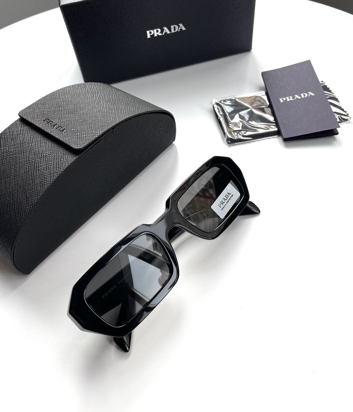 Pre-owned Prada X Vintage Sunglasses With Prada Logo Spra12 E16k 08z In Black