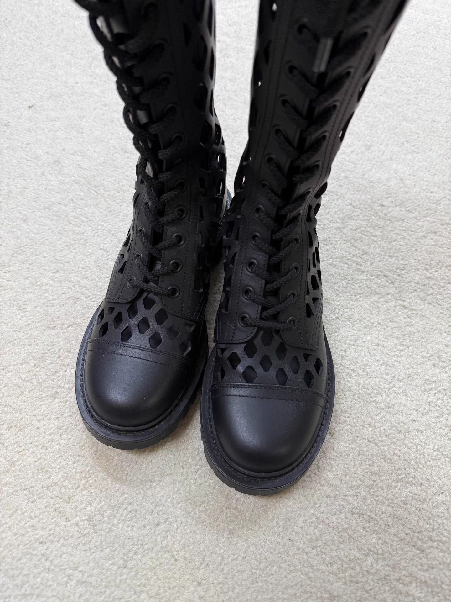 Dior Dior Black Mesh Cutout Boots 35 New Size US 4 / IT 34 - 2 Thumbnail