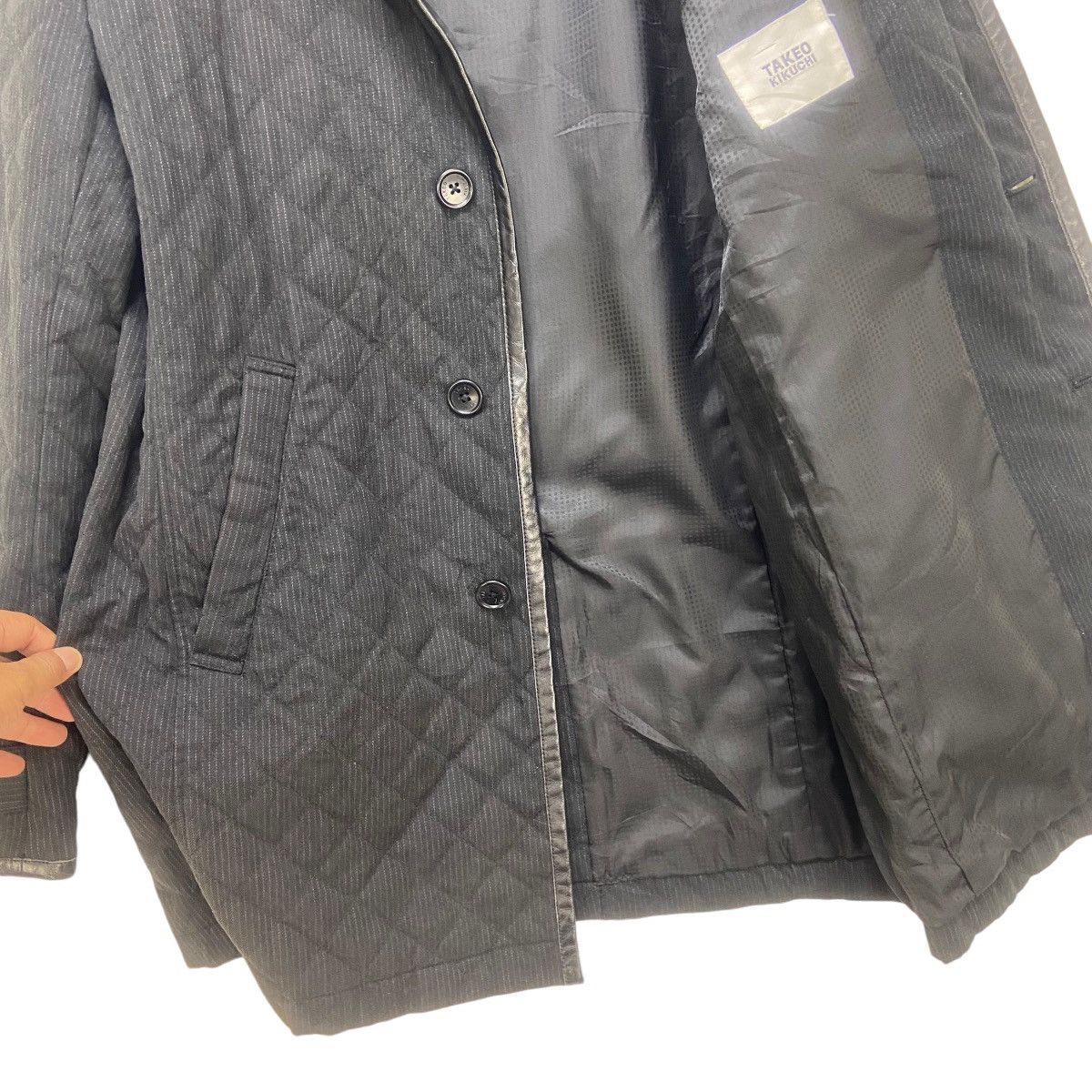 Japanese Brand × Takeo Kikuchi Japanese Brand Takeo Kikuchi Leather Trimmed Quilted Jacket Size US S / EU 44-46 / 1 - 11 Thumbnail