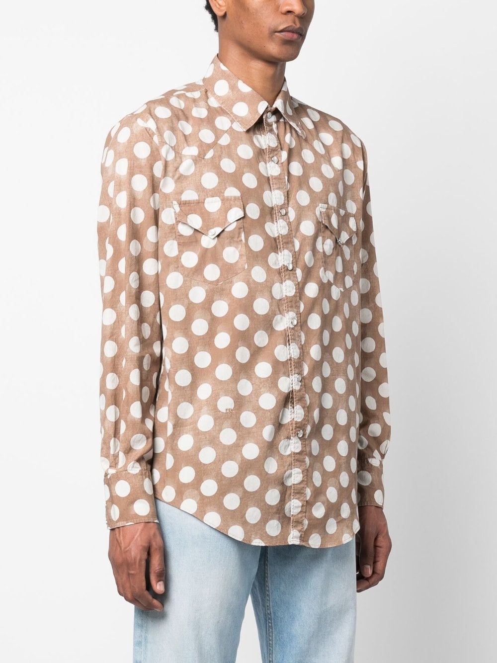 ERL o1y0125 Patterned Shirt in Brown/White Size US M / EU 48-50 / 2 - 2 Thumbnail