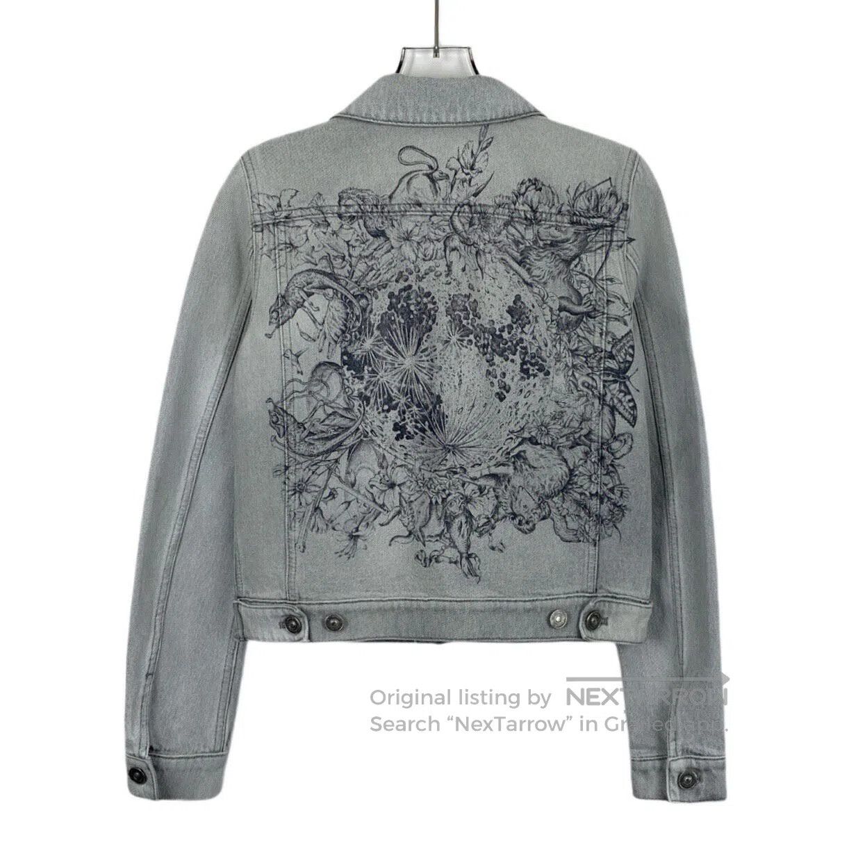Dior Dior Gray White Animal Jungle Printed Cotton Collar Long-S Size XXS / US 00 / IT 34 - 2 Thumbnail