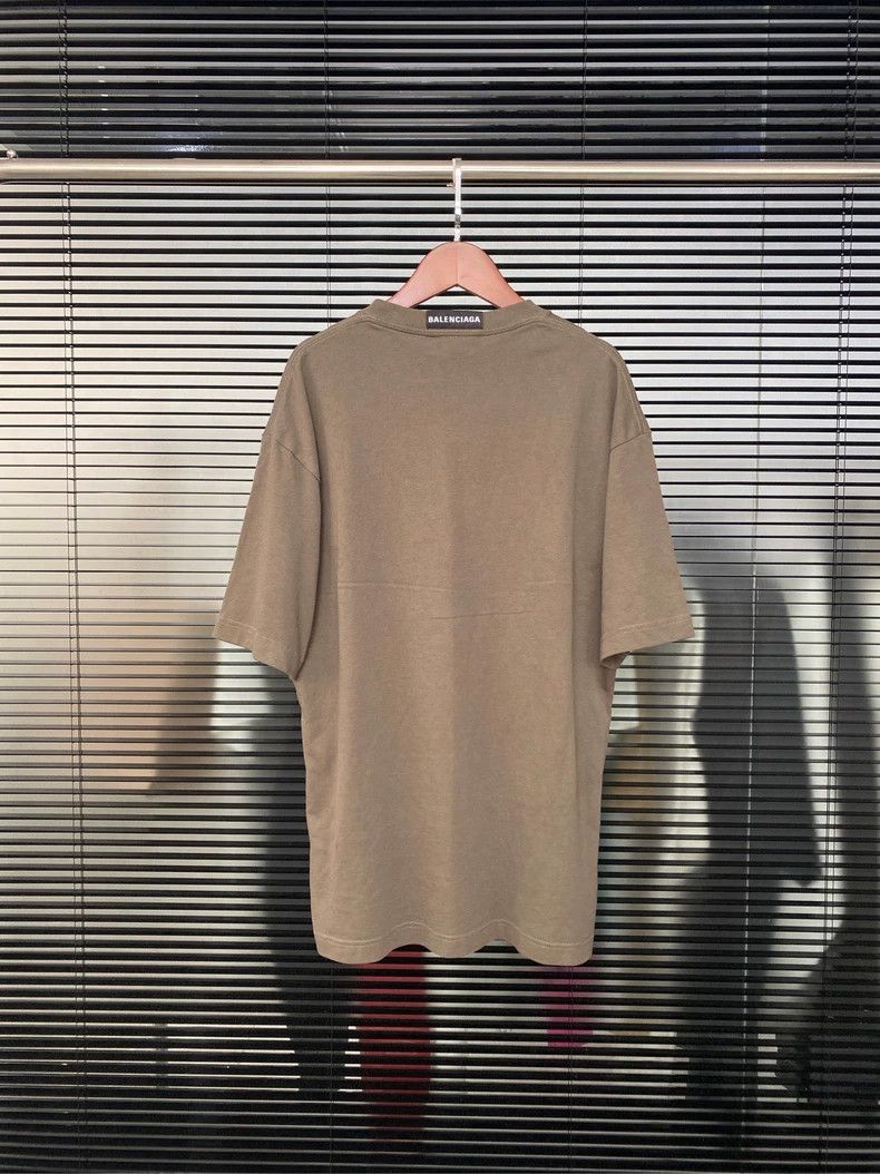 Balenciaga Balenciaga Back Embroidered Logo Mocha Short Sleeve T-Shir Size US XS / EU 42 / 0 - 1 Thumbnail