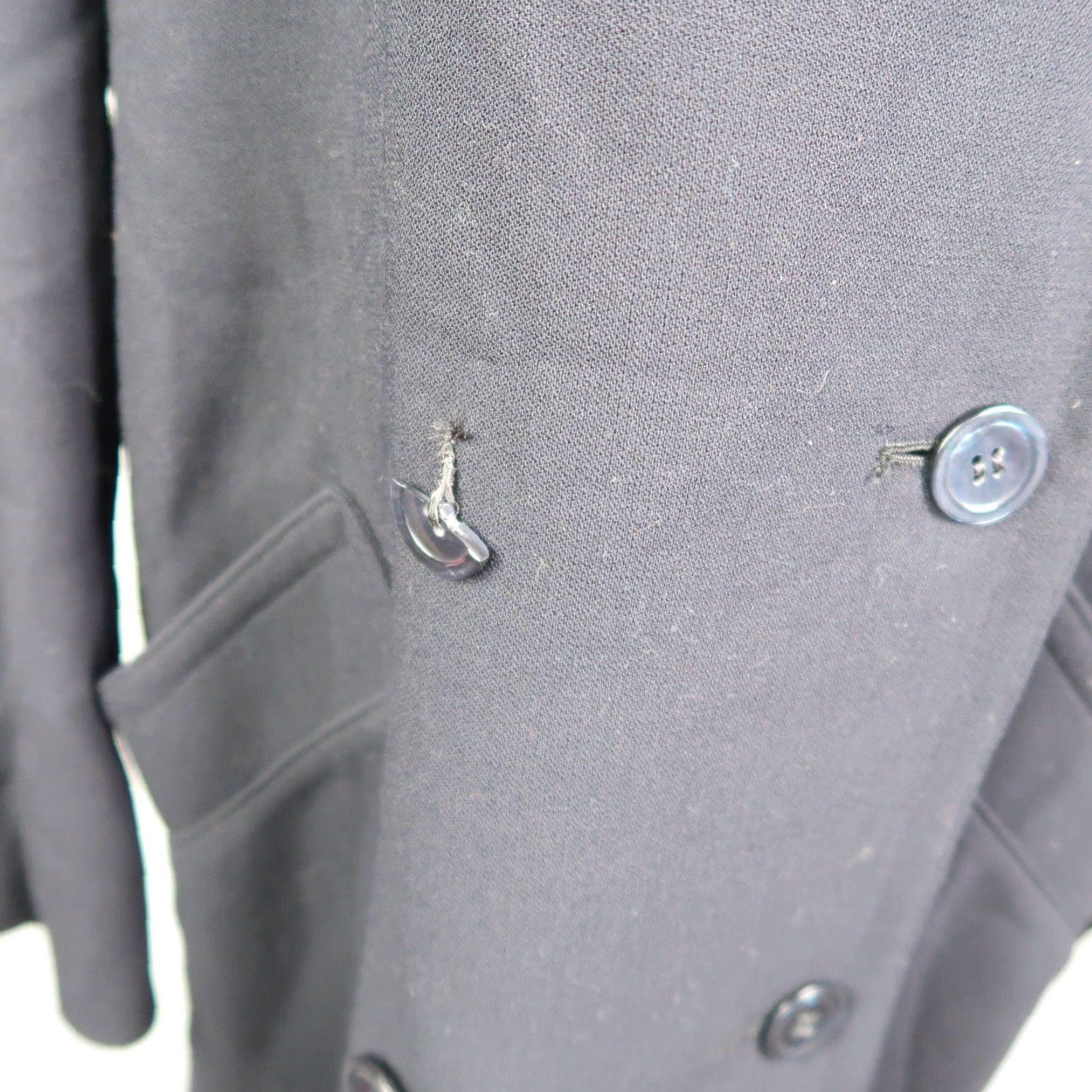 Vintage VINTAGE 80s Sanyo Navy Blue Wool Double-Breasted Coat M Women Overcoat Casual Workwear 100% Wool Button Mid-Length Mens? No, Women Size M / US 6-8 / IT 42-44 - 8 Thumbnail