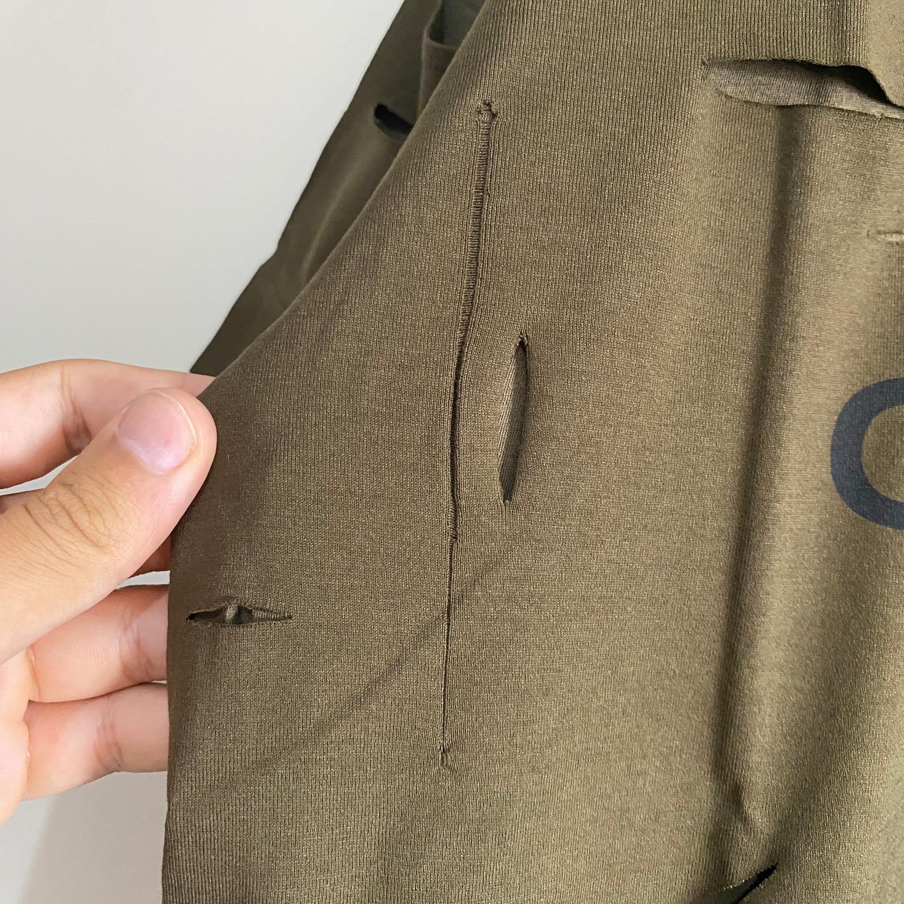 Givenchy Khaki Double Layer Cut-Out Oversized T-Shirt Size US S / EU 44-46 / 1 - 8 Thumbnail