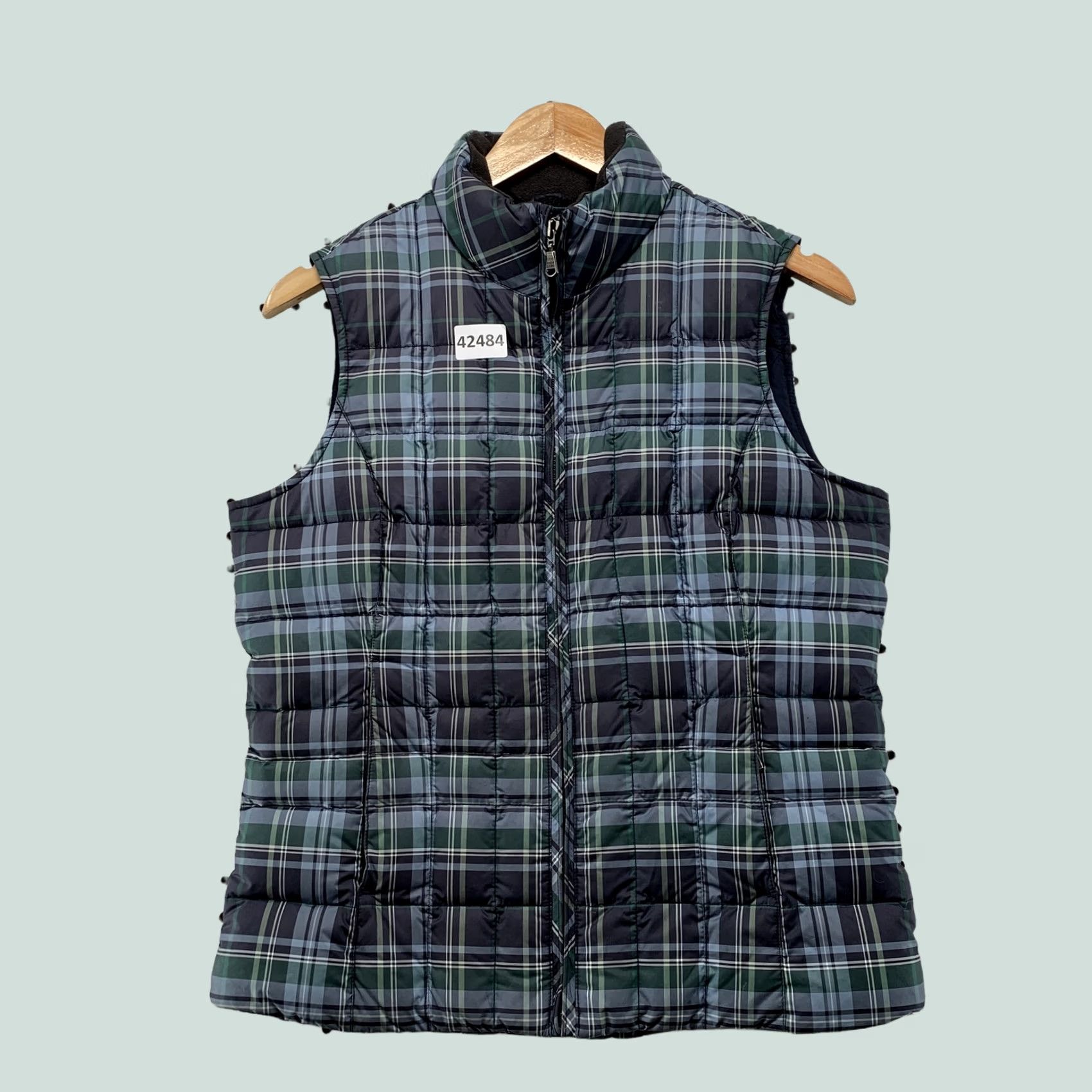Eddie Bauer Eddie Bauer Womens Down Puffer Vest Plaid Sleeveless Full Zip Outdoor Small Green Vest Womens XS S? Size S / US 4 / IT 40 - 1 Thumbnail